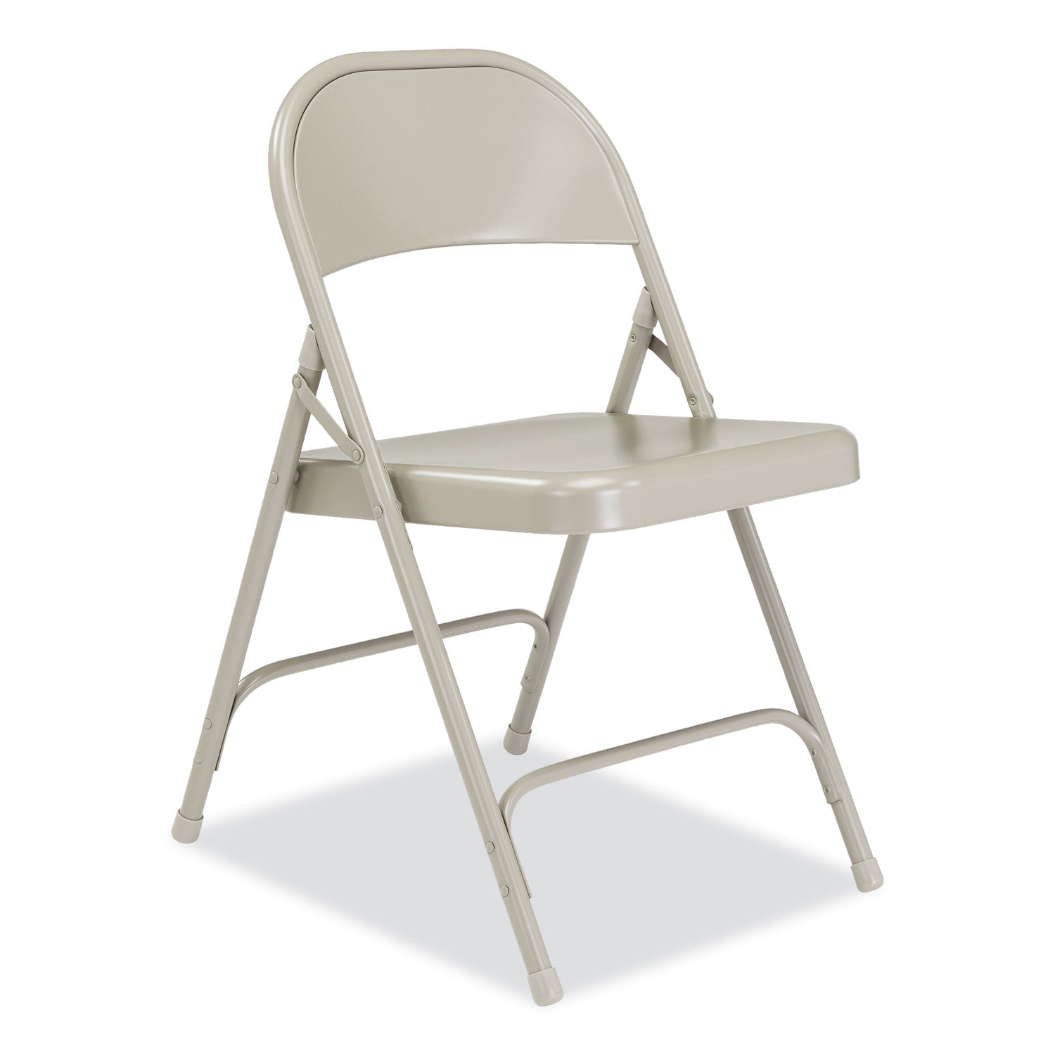 NPS® 50 Series All-Steel Folding Chair, Pack of 4, Surface Color: Grey, Frame Color: Grey