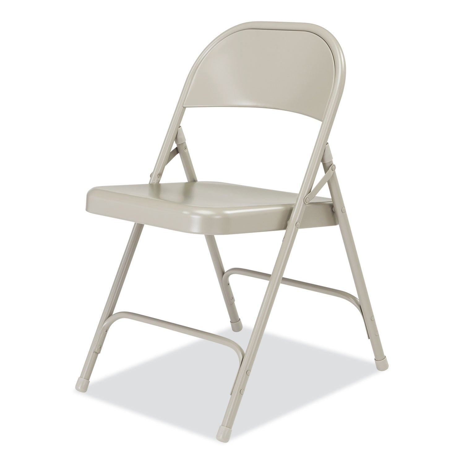 NPS® 50 Series All-Steel Folding Chair, Pack of 4, Surface Color: Grey, Frame Color: Grey