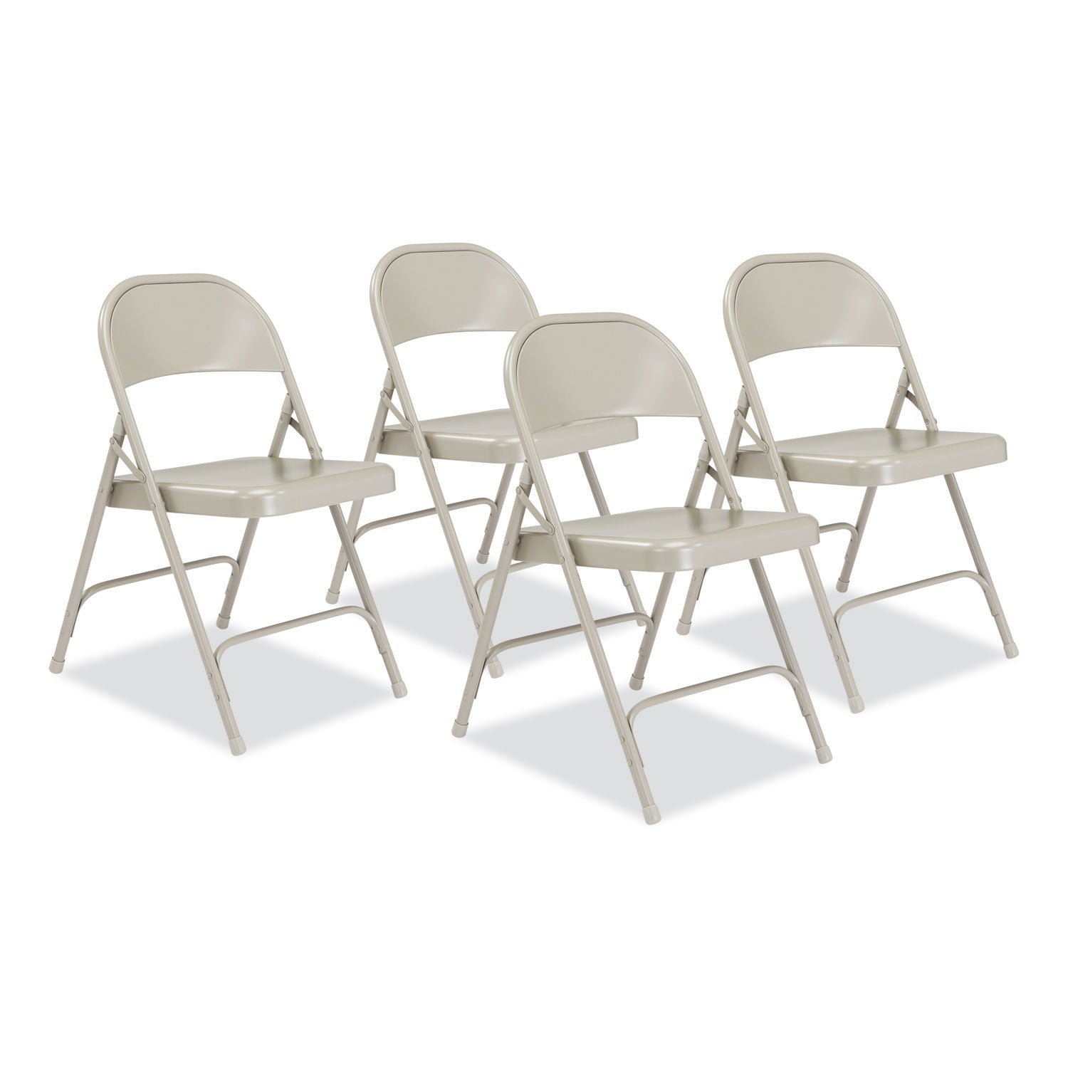 NPS® 50 Series All-Steel Folding Chair, Pack of 4, Surface Color: Grey, Frame Color: Grey