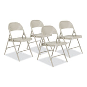 NPS® 50 Series All-Steel Folding Chair, Pack of 4, Surface Color: Grey, Frame Color: Grey