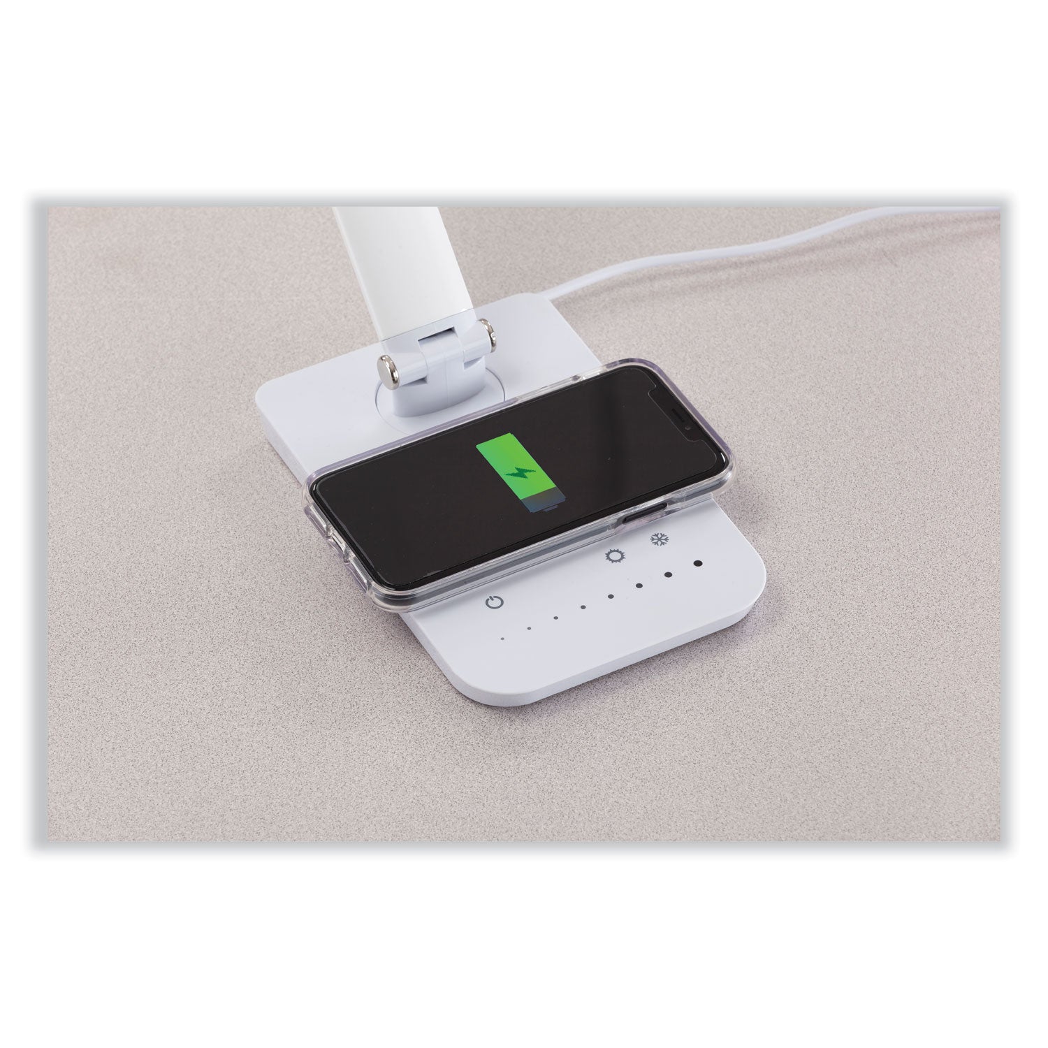 Vamp Led Dsk Lamp Sil W/Chargr