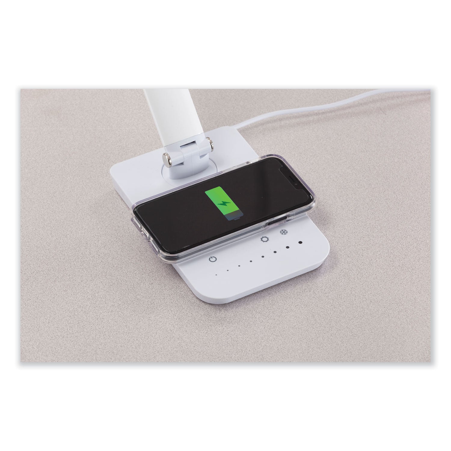 Vamp Led Dsk Lamp Wht W/Chargr