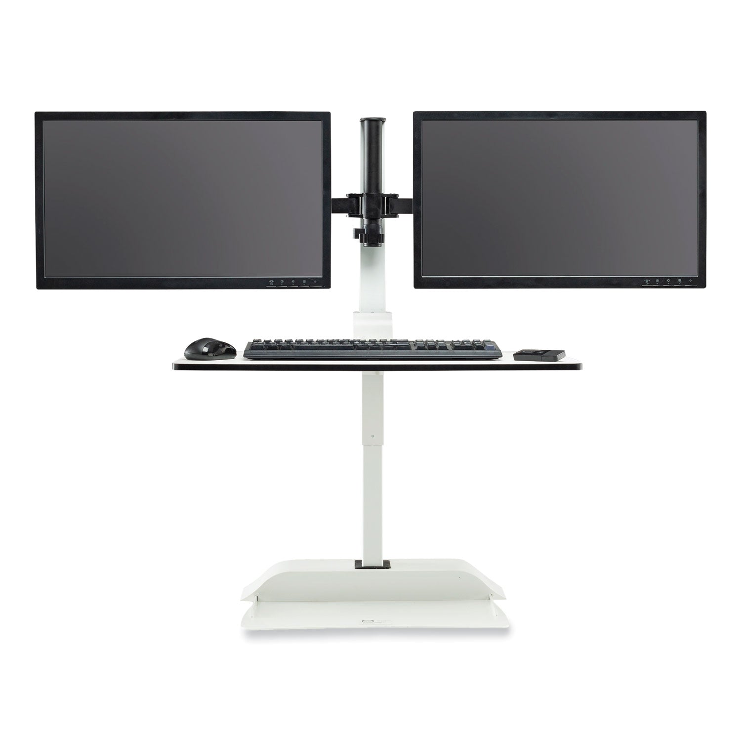 Elec Dsktop Sit/Stand Dual Wht