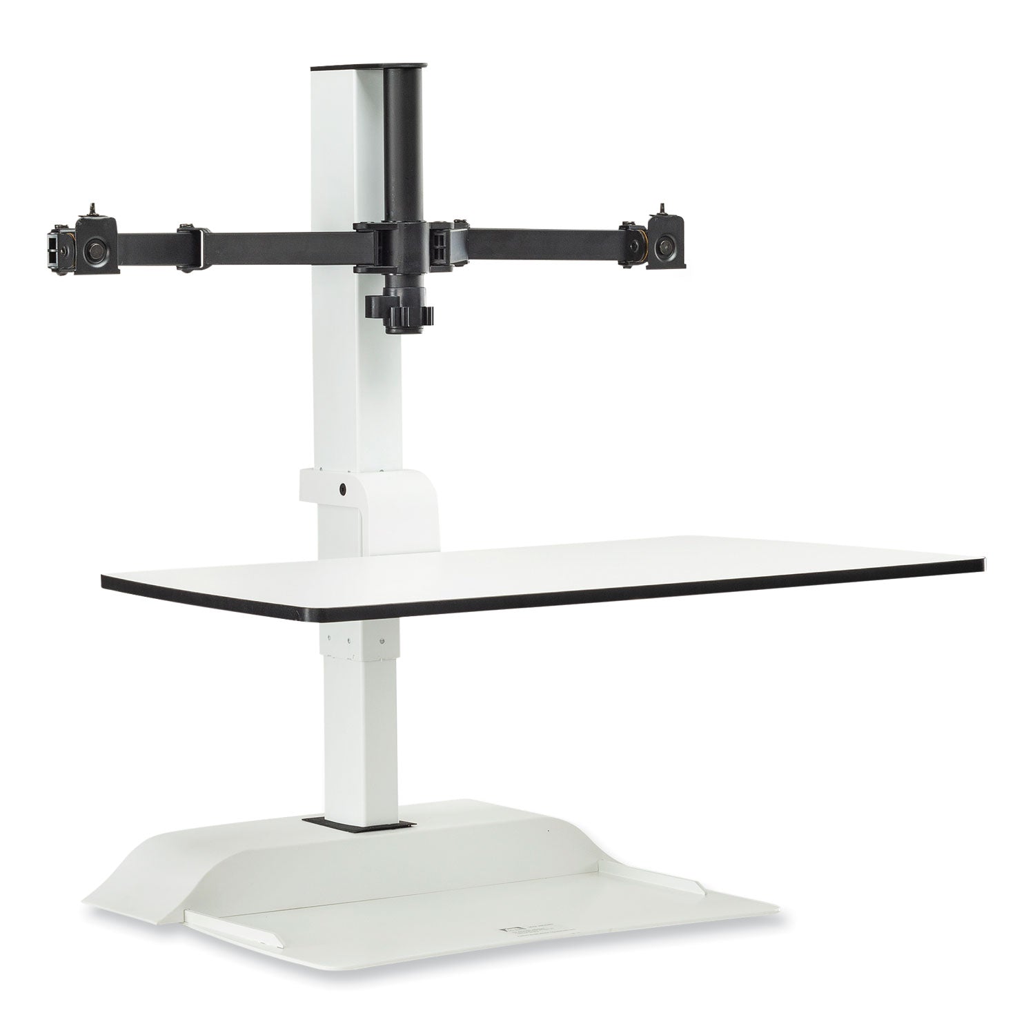 Elec Dsktop Sit/Stand Dual Wht