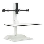Elec Dsktop Sit/Stand Dual Wht