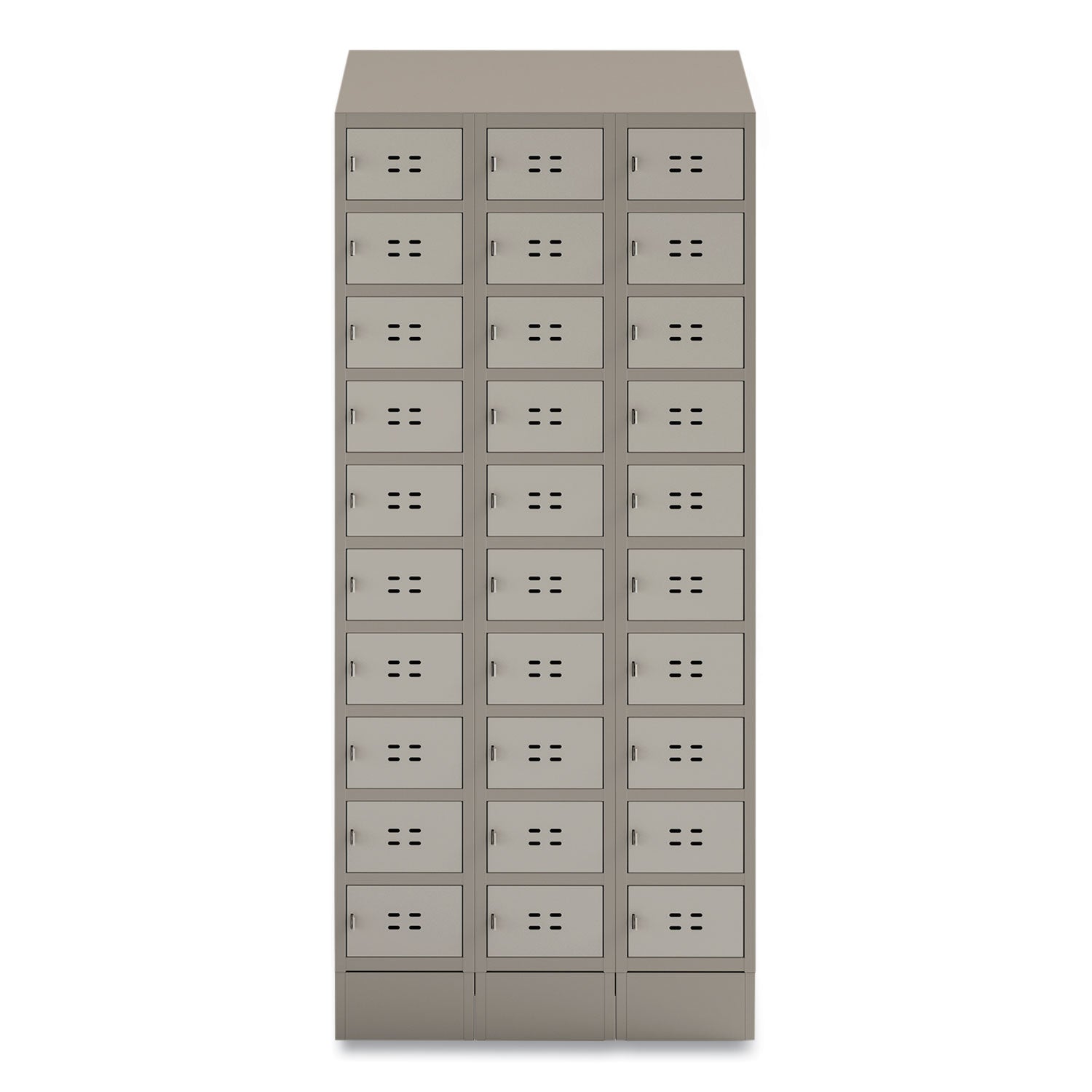 Triple Sloped Metal Locker Hood Addition, 36w x 18d x 6h, Tan