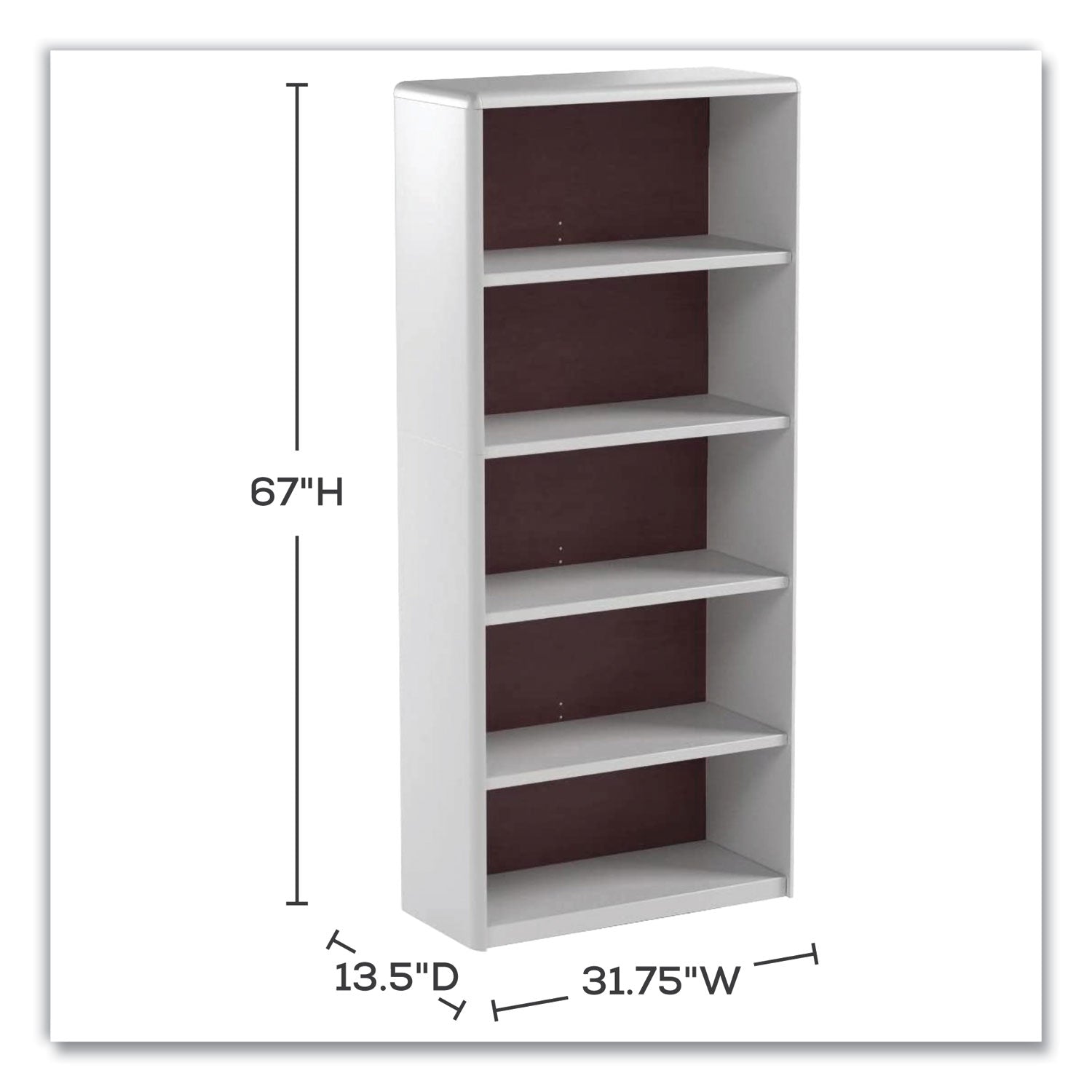 Bookcse Valuemate 5 Shelf Gry