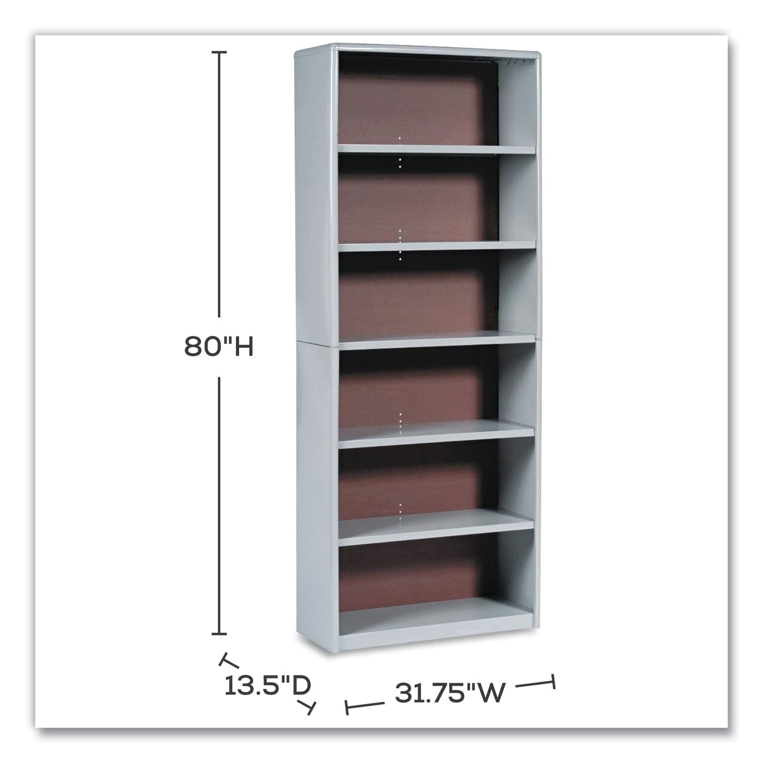 Bookcse Valuemate 6 Shelf Gry