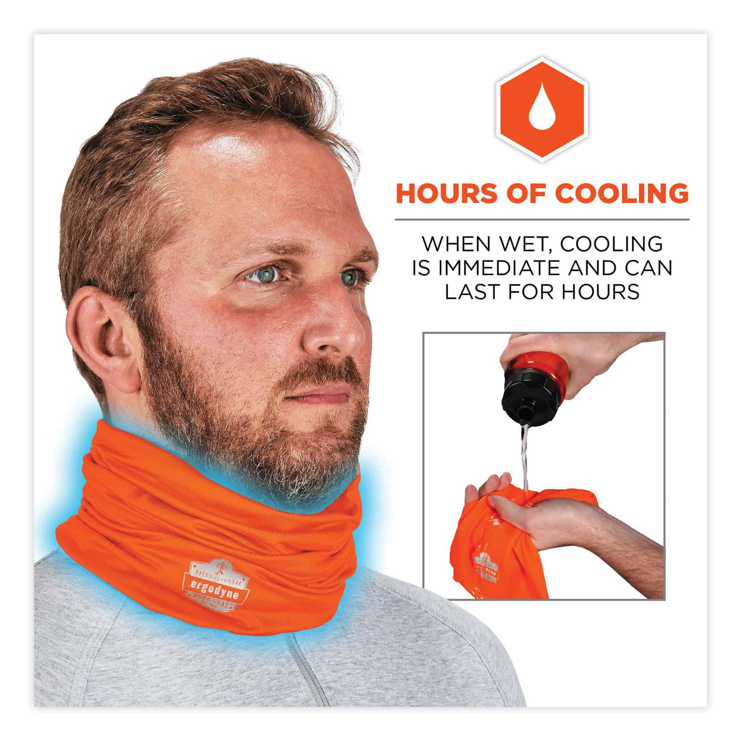 Ergodyne 6487 Hi-Vis Orange Cooling Multi-Band