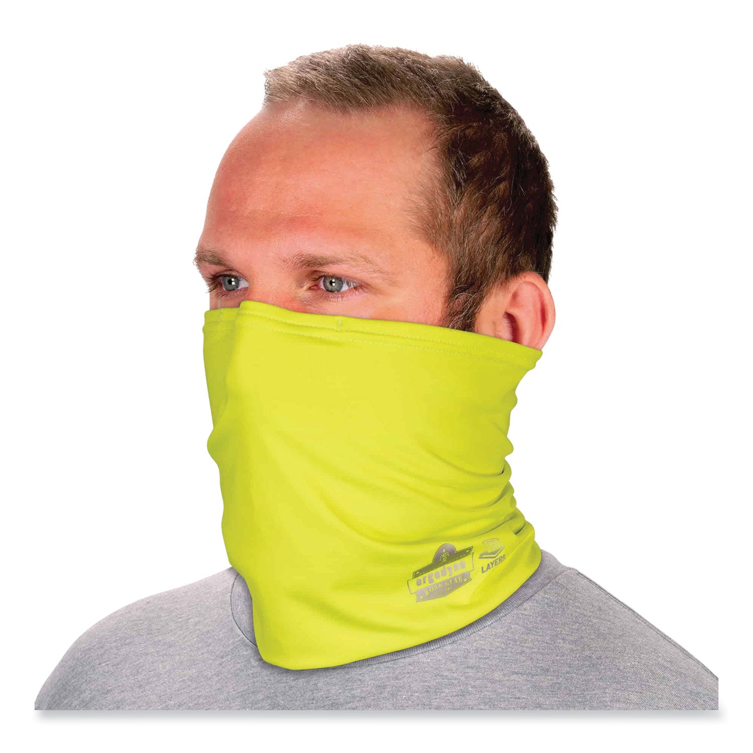 Ergodyne Chill-Its 6489 2-Layer Cooling Multi-Band, Large/XL, Lime, Polyester/Microfiber/Spandex, 1 Each