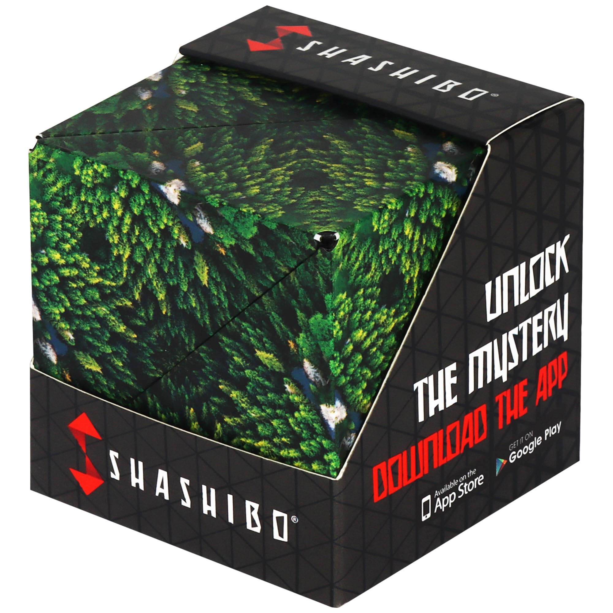 Shashibo Shape Shifting Box - STEM Fidget Toy with Ultra Strong Magnets - Sensory Puzzle Cube Transforms Into 100+ Shapes, Easter Basket Stuffers Gift for Kids, Teens, and Adults (Forest)