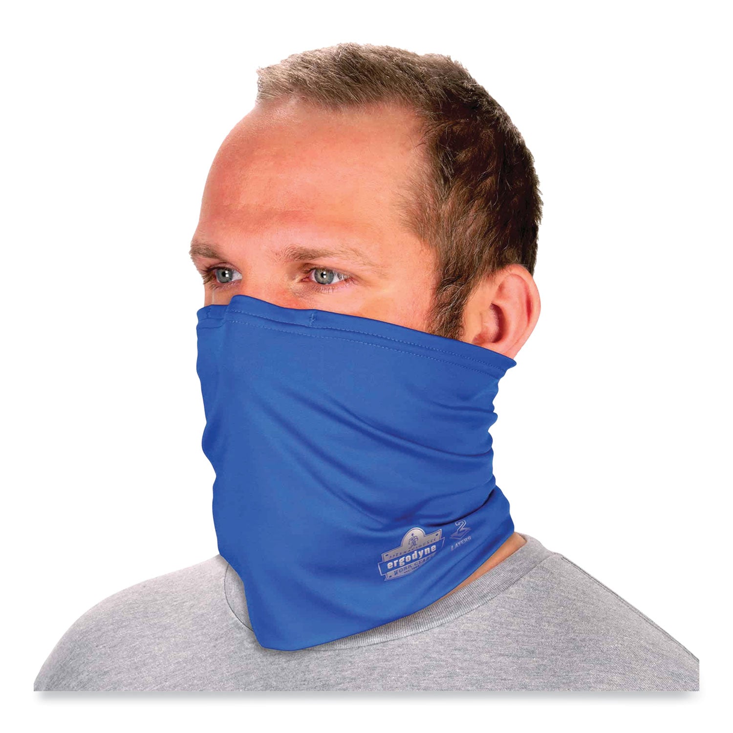 Ergodyne Chill-Its 6489 2-Layer Cooling Multi-Band, 2XL/3XL, Blue, Polyester/MicroFiber/Spandex, 1 Each
