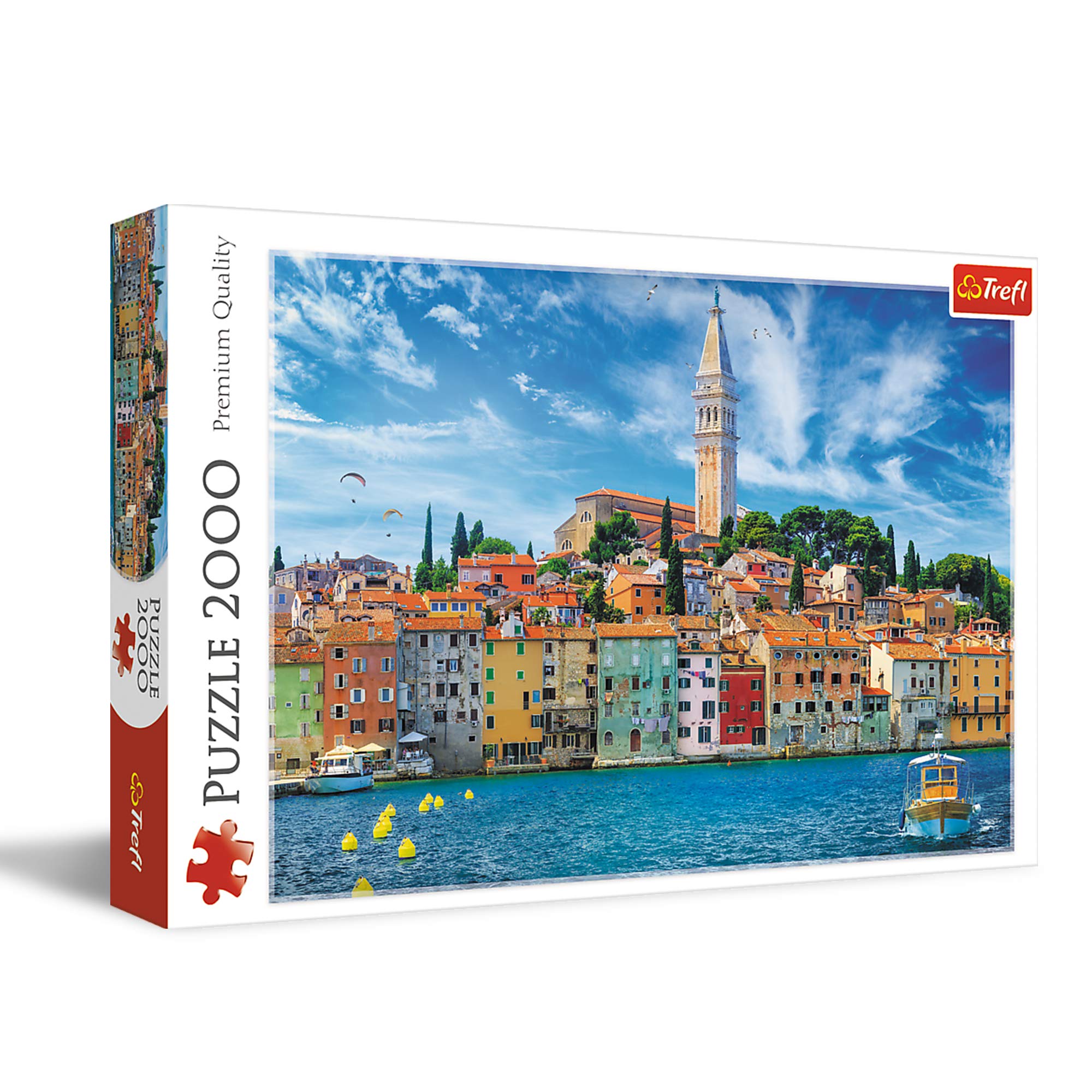 Trefl Rovinj, Croatia 2000 Piece Jigsaw Puzzle Red 19"x13" Print, DIY Puzzle, Creative Fun, Classic Puzzle for Adults and Children from 15 Years Old