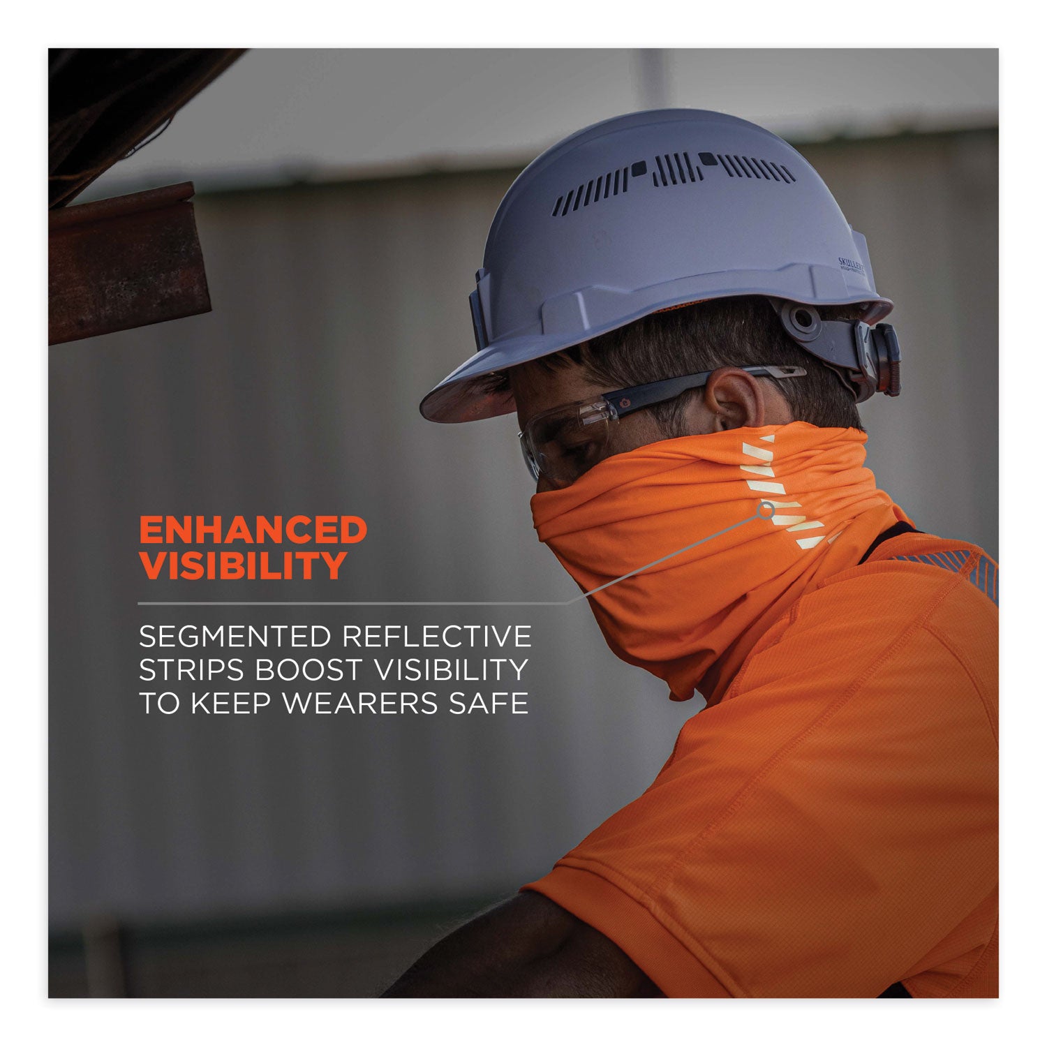 Ergodyne 6487 Cooling Multi-Band, Orange, Fabric/Polyester/MicroFiber/Spandex, Reflective, Moisture Wicking, UV Resistant, Anti-odor, Stretchable, Lightweight, High Visibility, 1 Each