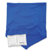 Ergodyne Chill-Its 6482 Cooling Neck Gaiter Bandana with Rechargeable Phase Change Ice Packs, Large/Extra Large, Blue, Spandex/Polyester/MicroFiber/Plastic, 1 Each