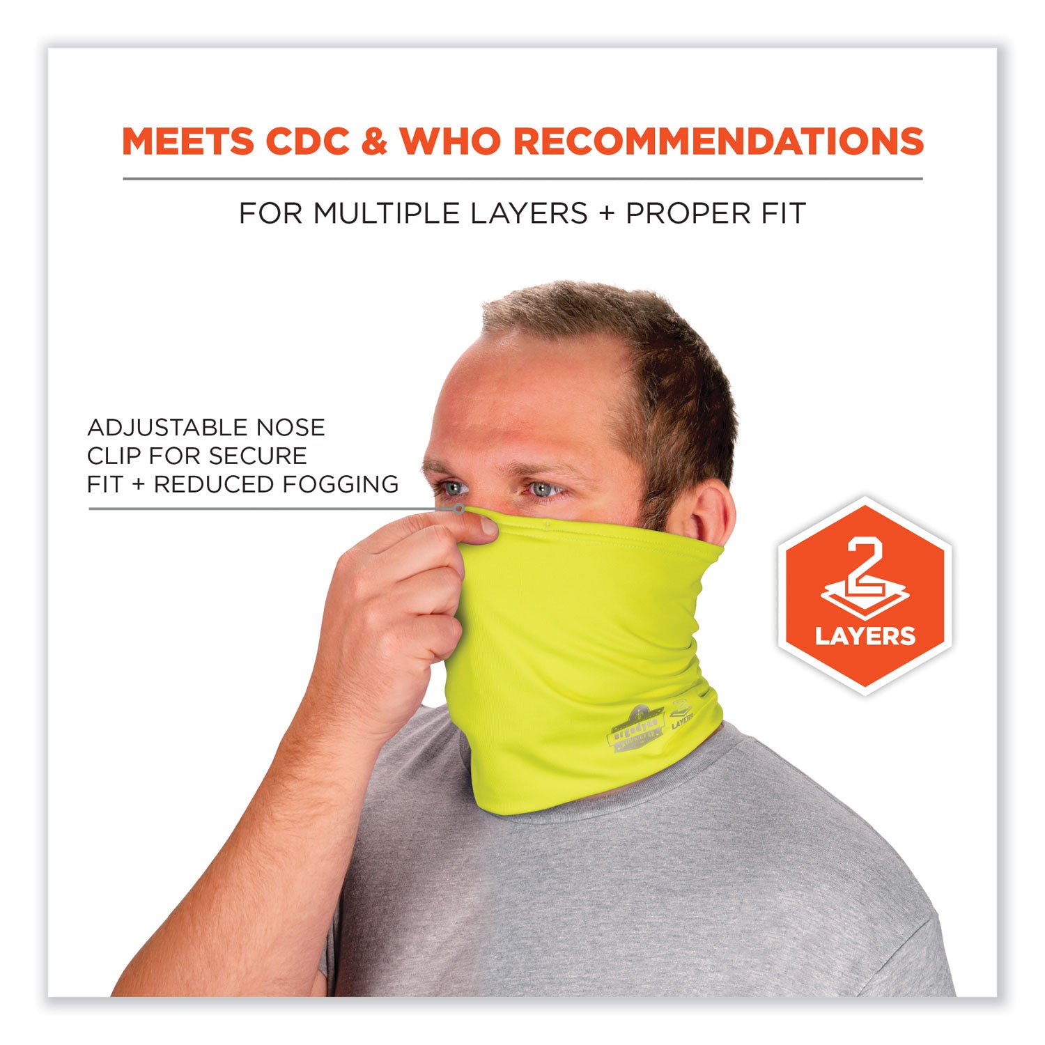 Ergodyne Chill-Its 6489 2-Layer Cooling Multi-Band, Small/Medium, Lime, Polyester/MicroFiber/Spandex, 1 Each
