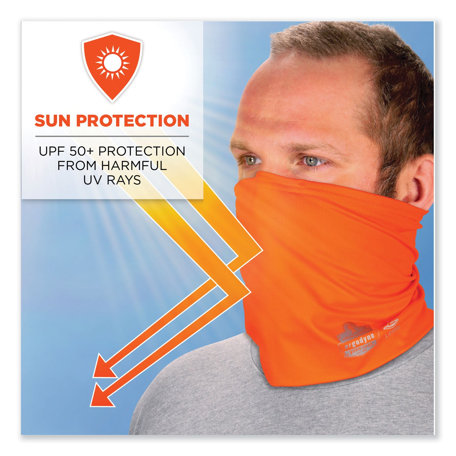 Ergodyne Chill-Its 6489 2-Layer Cooling Multi-Band, Small/Medium, Orange, Polyester/Microfiber/Spandex, 1 Each