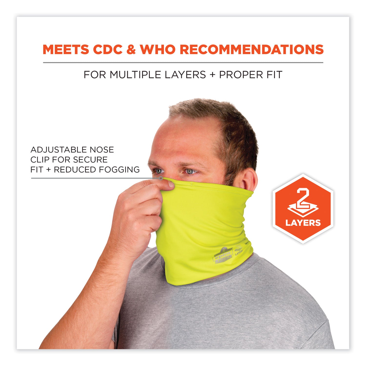 Ergodyne Chill-Its 6489 2-Layer Cooling Multi-Band, 2XL/3XL, Lime, Polyester/MicroFiber/Spandex, 1 Each