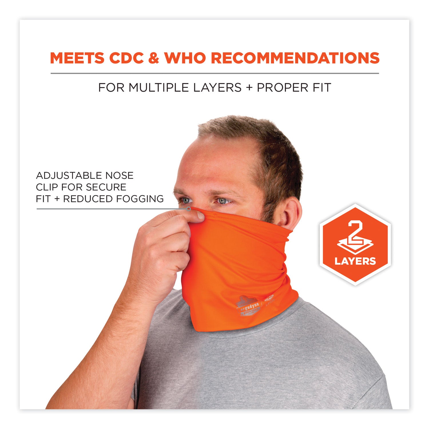 Ergodyne Chill-Its 6489 2-Layer Cooling Multi-Band, 2XL/3XL, Orange, Polyester/MicroFiber/Spandex, 1 Each