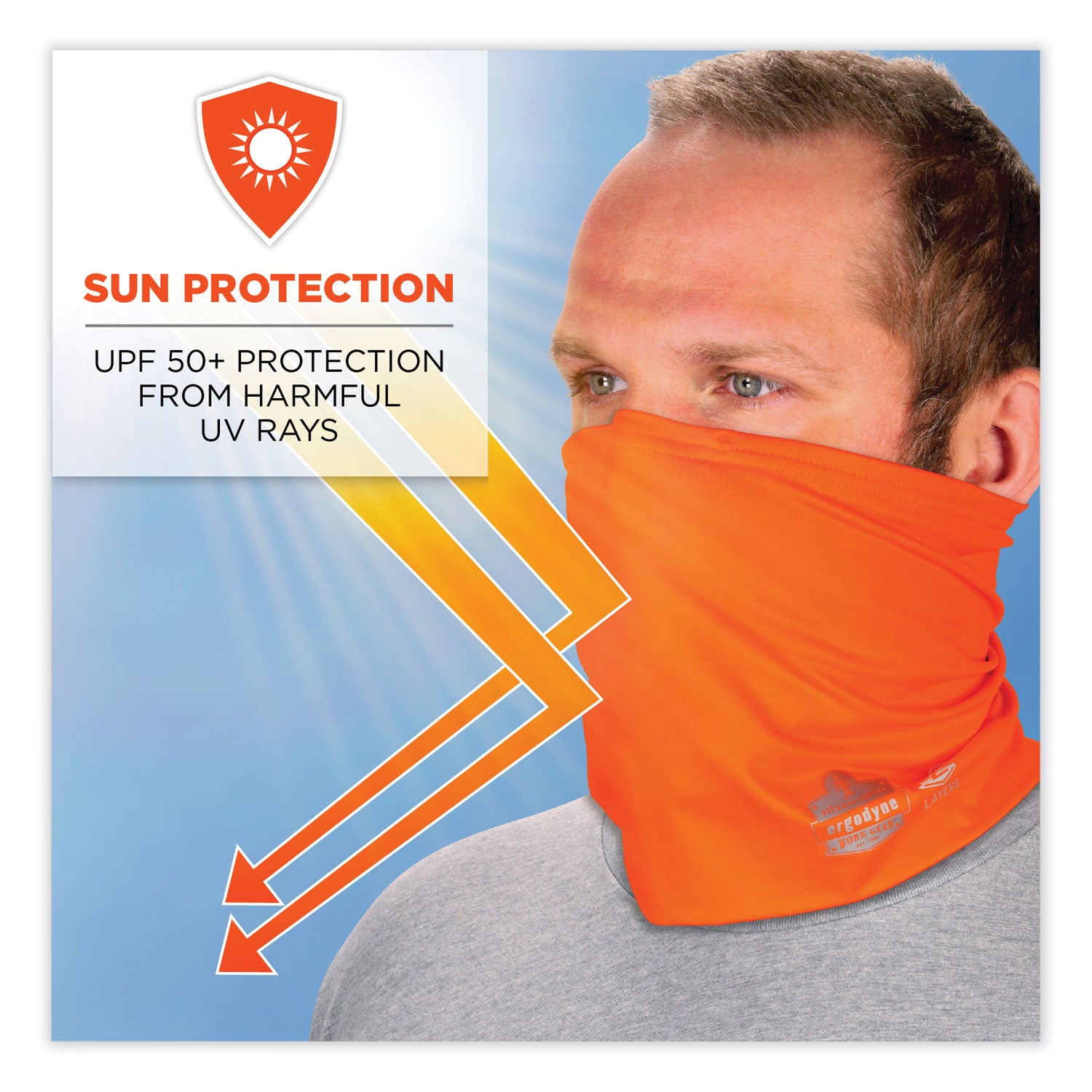 Ergodyne Chill-Its 6489 2-Layer Cooling Multi-Band, 2XL/3XL, Orange, Polyester/MicroFiber/Spandex, 1 Each