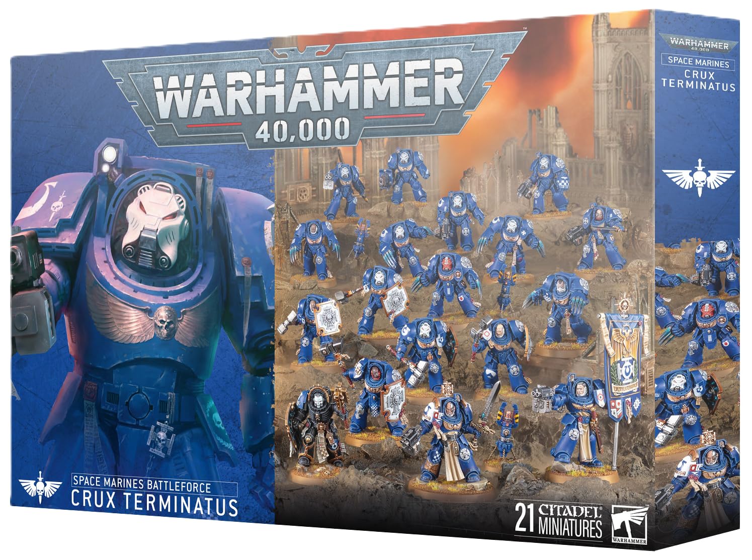 Warhammer 40,000 Space Marines Battleforce: Crux Terminatus – 21 Terminator Miniatures | Captain, Chaplain & Ancient in Terminator Armour | Warhammer 40K Boxed Army Set