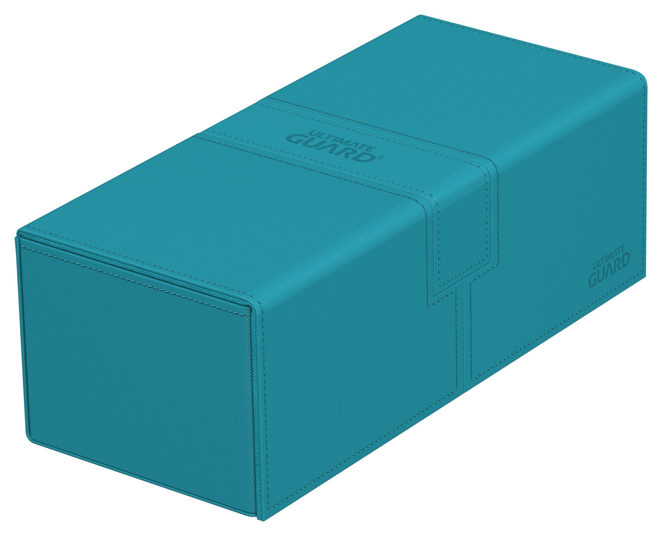 Ultimate Guard Twin Flip'n'Tray 266+, Deck Case for 266 Double-Sleeved TCG Cards + Dice Tray, Petrol, Independent Magnetic Closure & Microfiber Inner Lining