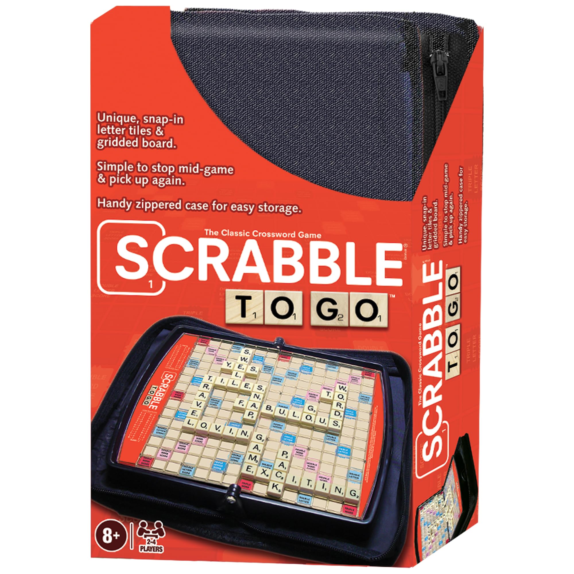 Scrabble to Go by Winning Moves Games USA, a Travel Version of The World's Favorite Word Game, for 2 to 4 Players, Ages 8+ (1202)