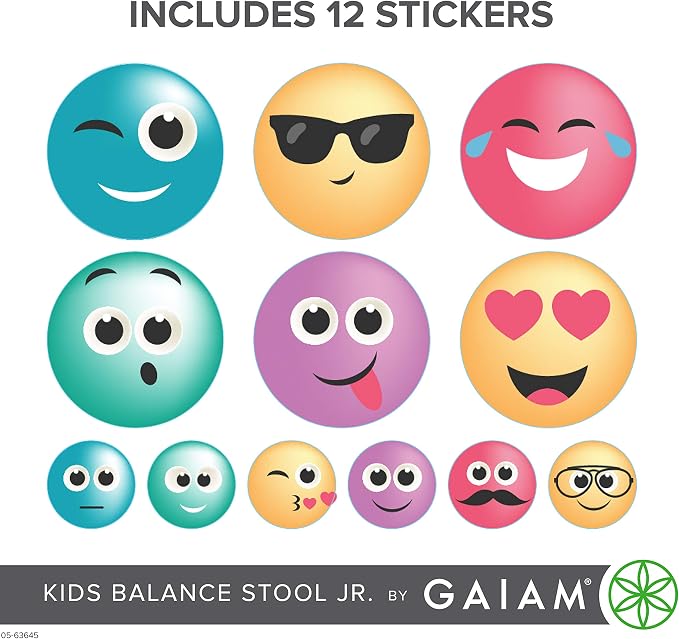 Gaiam Kids Wobble Stool Desk Chair - Alternative Flexible Seating Balance Wiggle Chair | ADHD Sensory Fidget Core Rocker Child Seat Elementary School Classroom Furniture for Student, Toddler, Ages 5-8