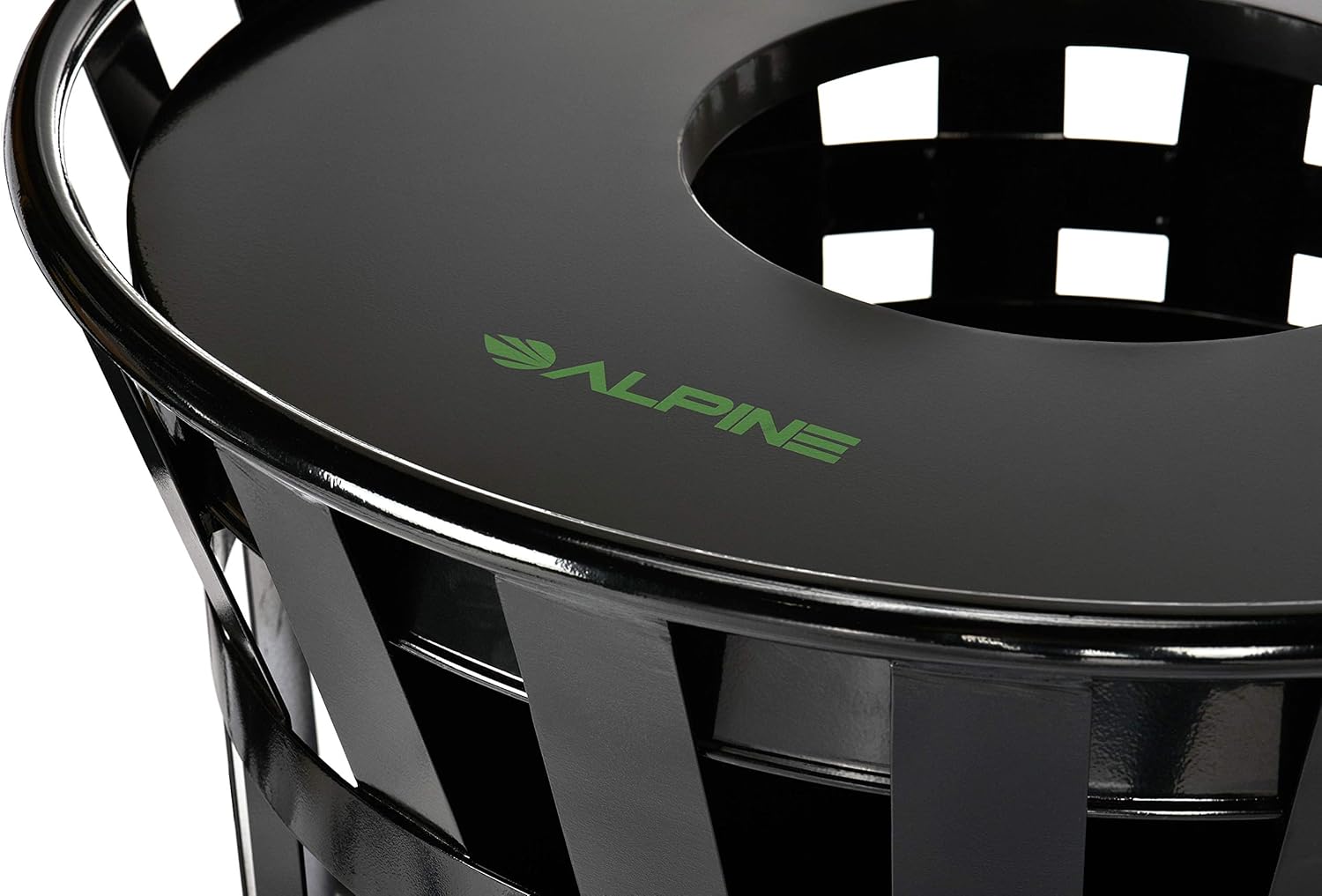 Alpine Industries Outdoor Metal Waste Receptacle - 38 Gallon Black