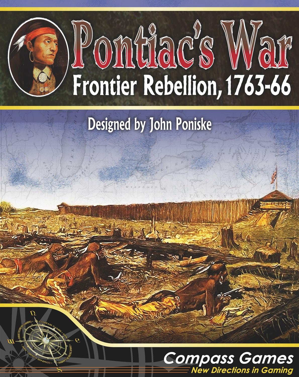 Compass Games Pontiac's War, Frontier Rebellion 1763-1766, Board Game for Adults 18+