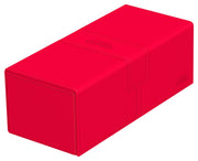 Ultimate Guard Twin Flip'n'Tray 266+, Deck Case for 266 Double-Sleeved TCG Cards + Dice Tray, Red, Independent Magnetic Closure & Microfiber Inner Lining