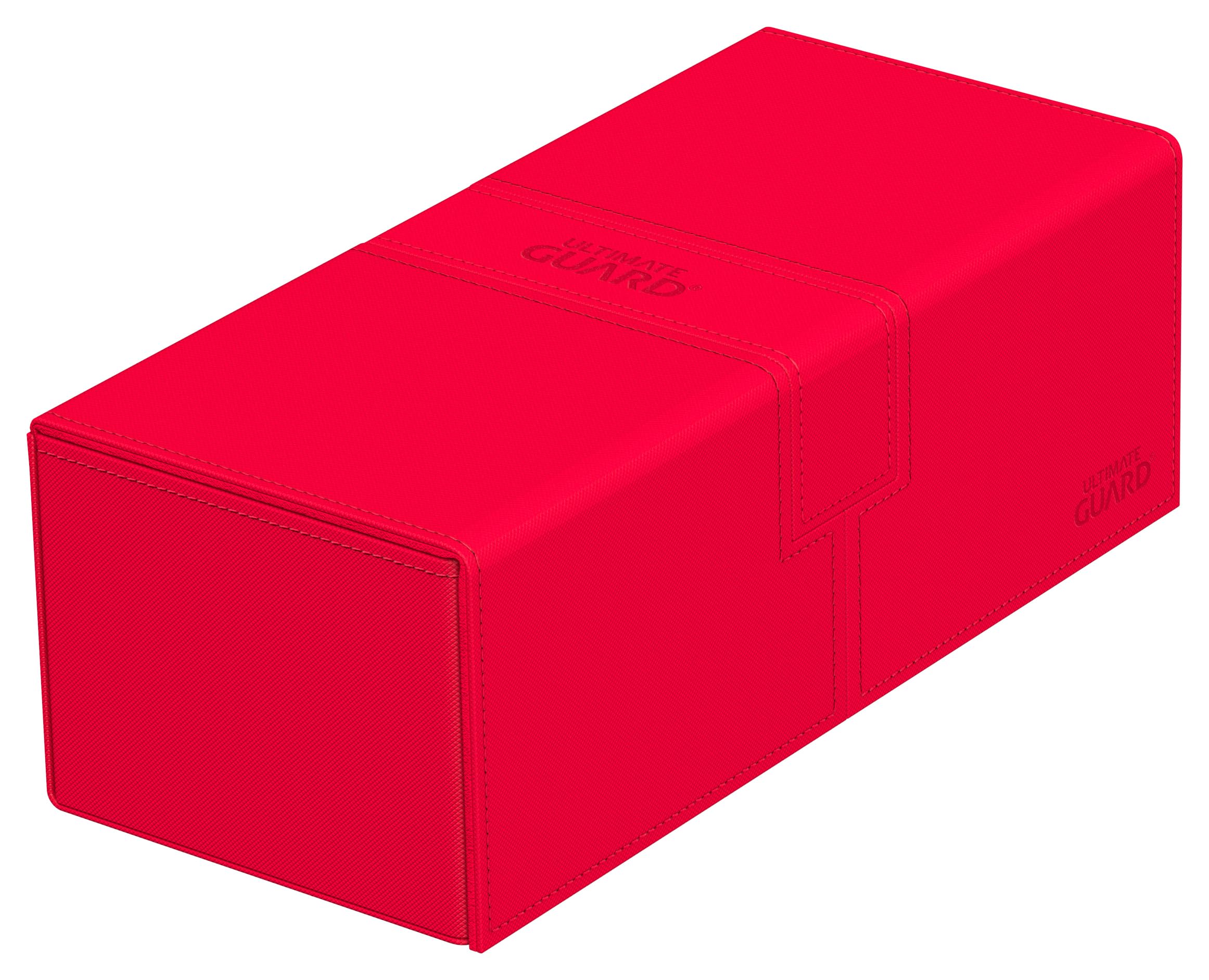 Ultimate Guard Twin Flip'n'Tray 266+, Deck Case for 266 Double-Sleeved TCG Cards + Dice Tray, Red, Independent Magnetic Closure & Microfiber Inner Lining