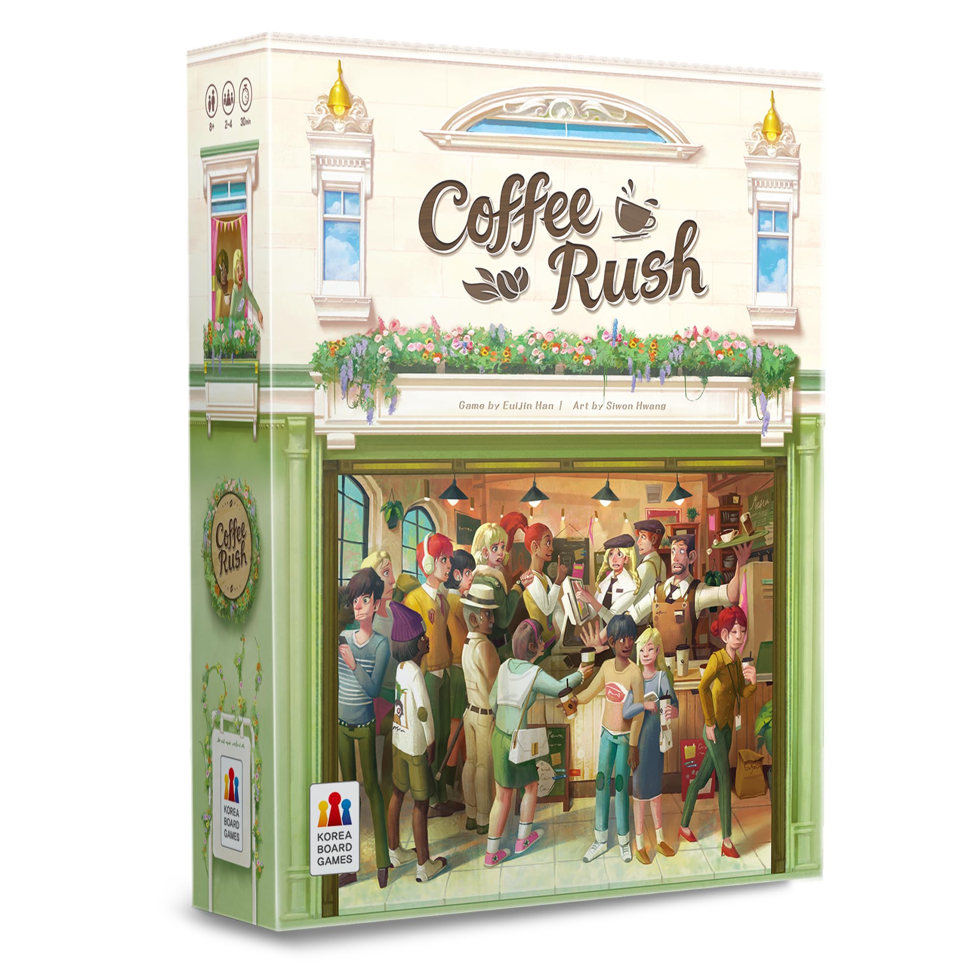 Korea Board Games Coffee Rush Board Game - Brew Up Success in a Quick, Addictive, and Fun Coffee Adventure! Strategy Game for Kids & Adults, Ages 8+, 2-4 Players, 30 Minute Playtime