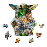 Trefl Star Wars The Mandalorian Wood Craft 500+5 Piece Jigsaw Puzzle The Mysterious Grogu Irregular Shapes, 50 Special Puzzles, Modern Premium Jigsaw, for Adults and Children from 14 Years Old