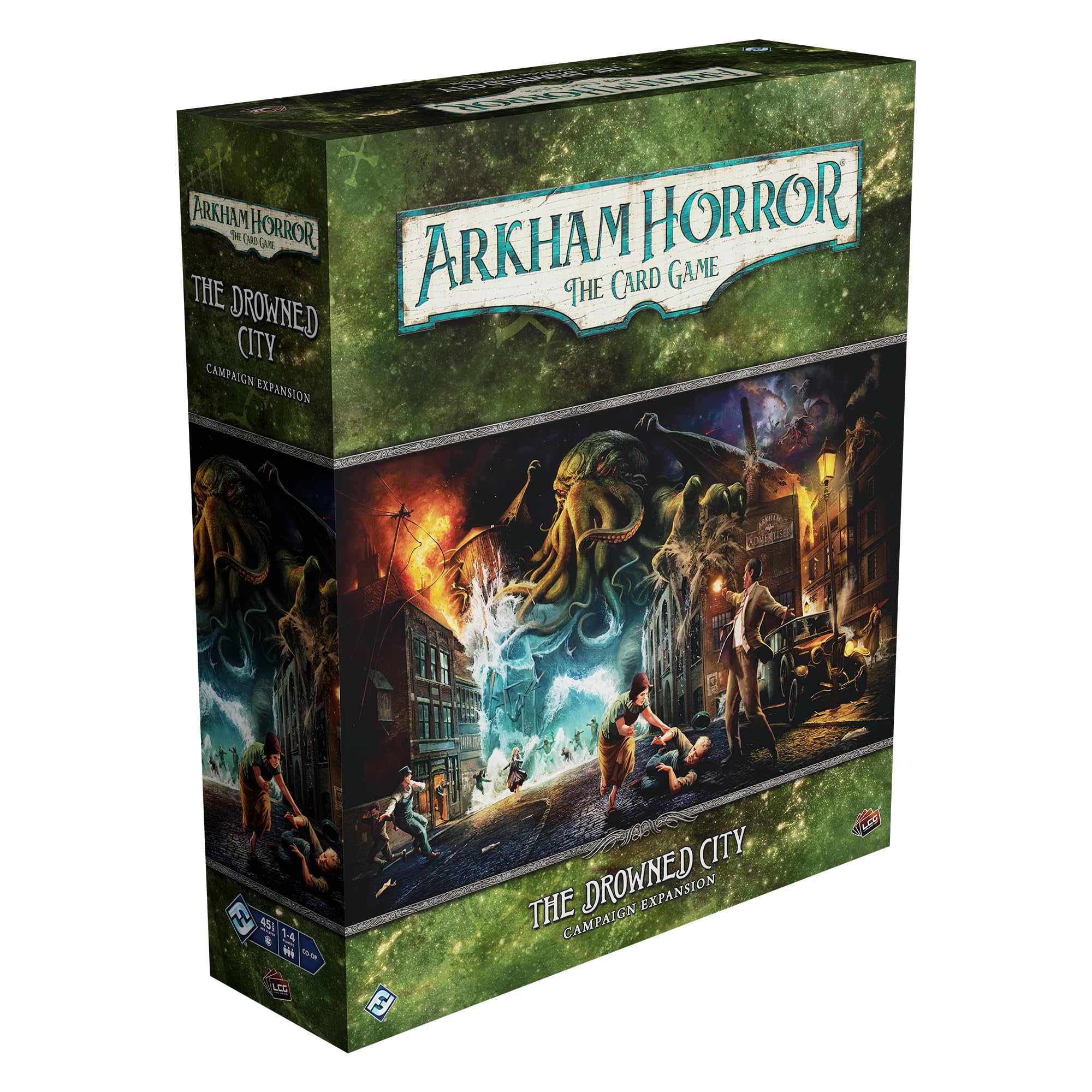 Asmodee Arkham Horror The Card Game The Drowned City Campaign Expansion - Explore R’lyeh & Face Cthulhu, Cooperative LCG, Ages 14+, 1-4 Players, 1-2 Hr Playtime