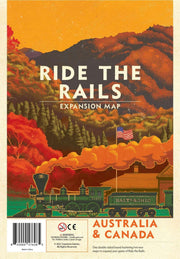 Capstone Games: Ride The Rails: Australia & Canada, Expansion, Strategy Board Game, 3 to 5 Players, 45 to 60 Minute Play Time, Ages 15 and Up