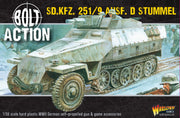 Bolt Action Sd.Kfz 251/9 Ausf D (Stummel) Half Track 1:56 WWII Military Wargaming Plastic Model Kit