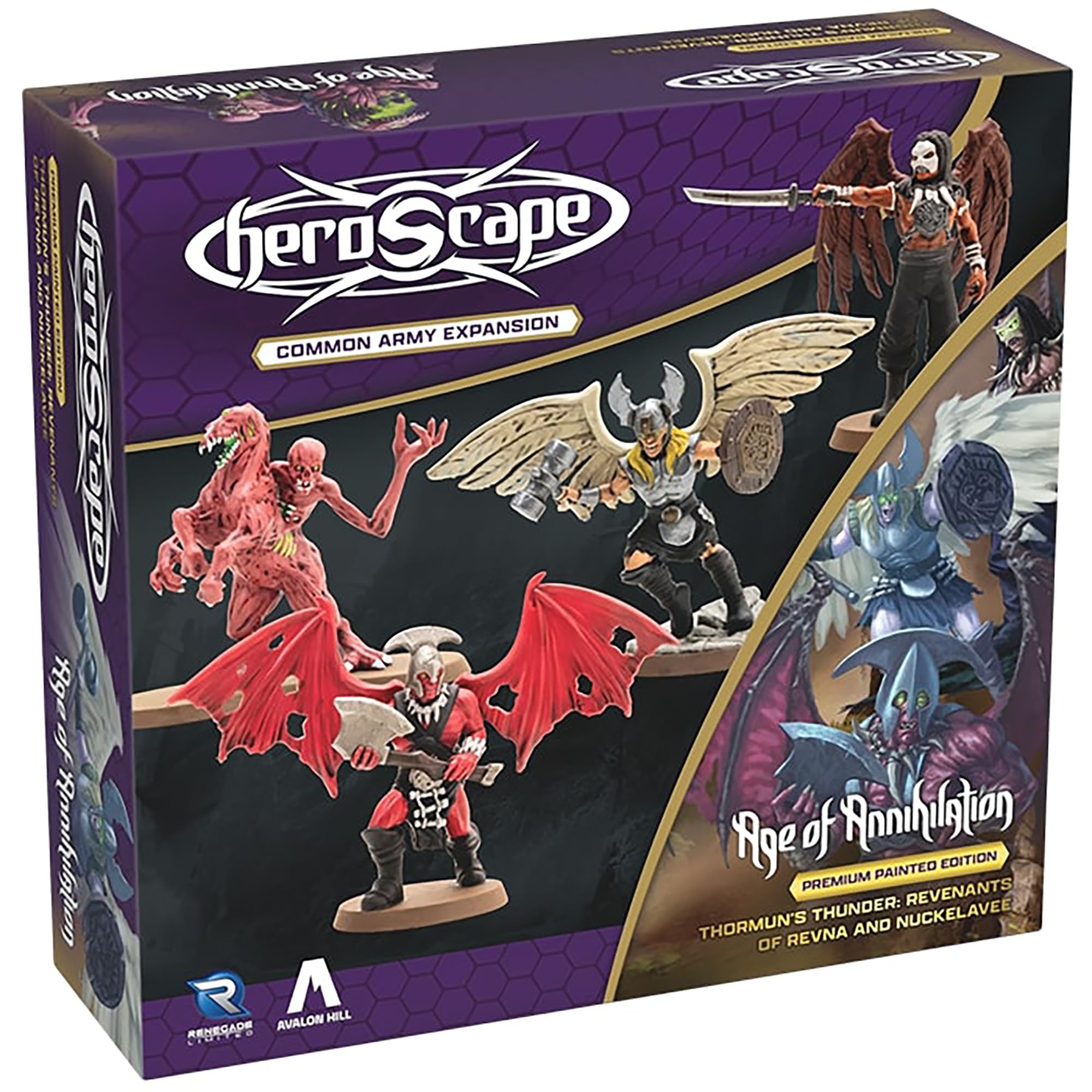 Renegade Games: Heroscape - Revenants of Revna & Nuckelavee Common Army Expansion - 1 Hero Miniature, 3 Figure Squad, 2 Army Cards, Tabletop Game Set