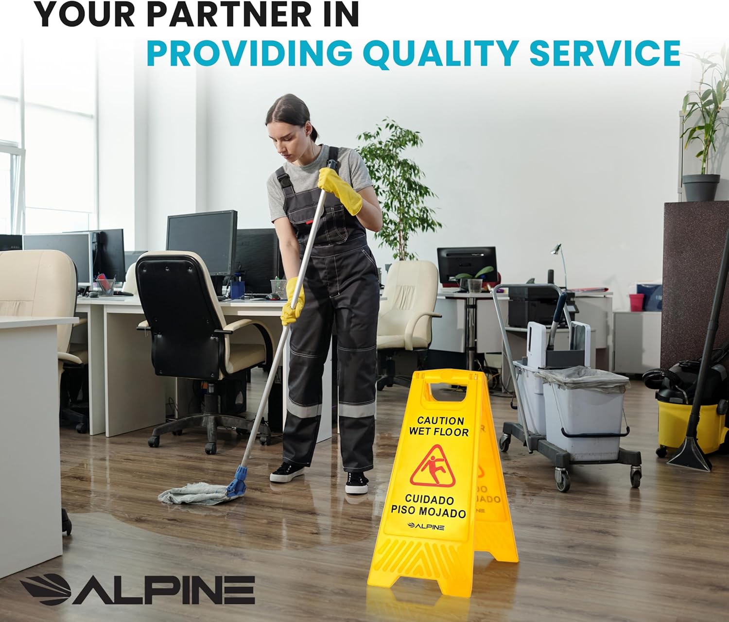 24" Caution Wet Floor Sign