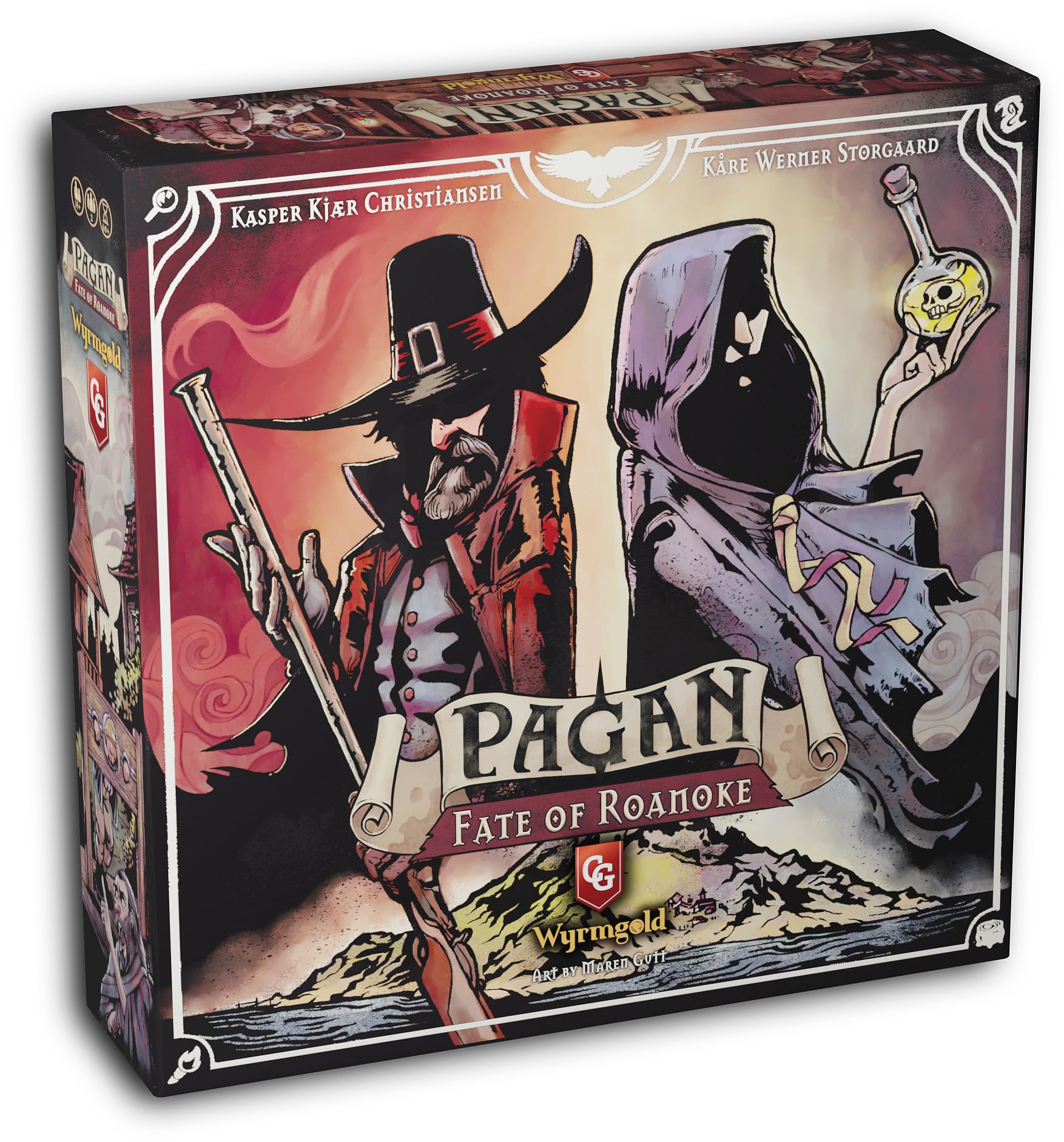 Capstone Games Pagan: Fate of Roanoke Strategy Card Game – Asymmetric 2 Player Deduction Duel with Hidden Identity, Witch vs Hunter Gameplay, 30–60 Minute Playtime, Ages 12+, Card Games for Players