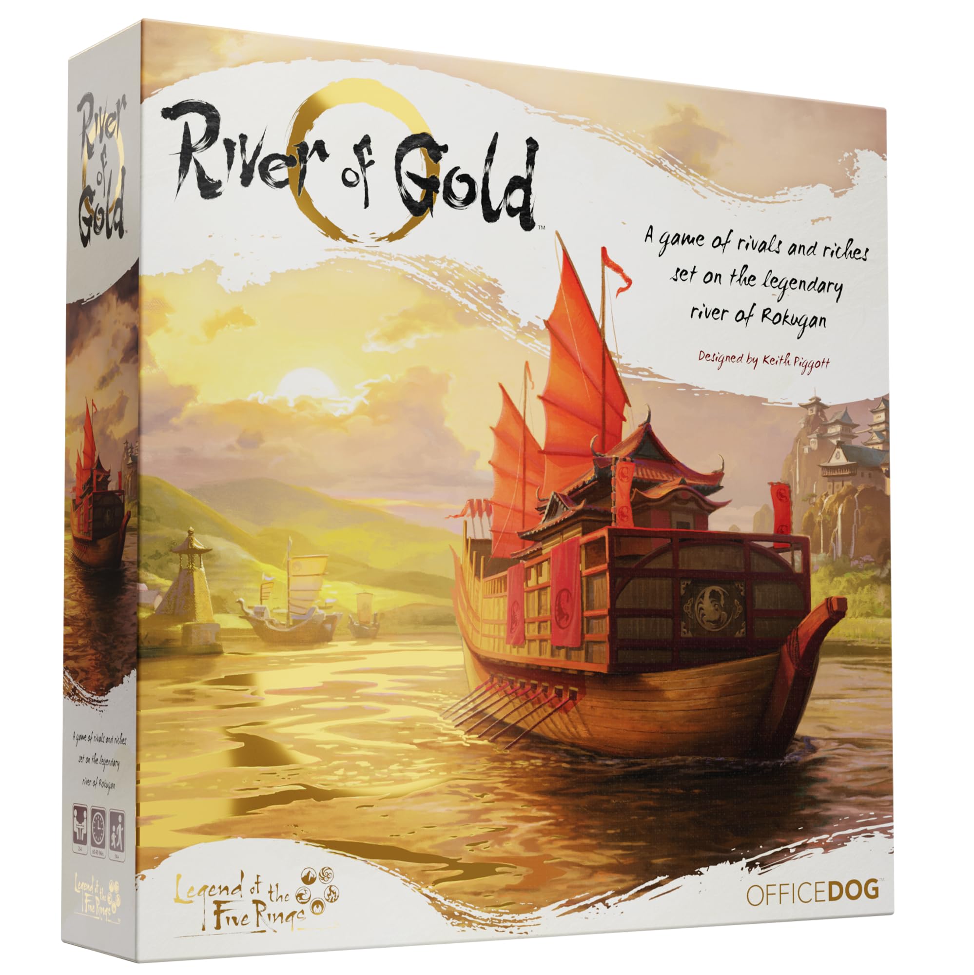 Asmodee River of Gold Board Game - Build Your Trade Empire in Legendary Rokugan, Includes Patrons Mini-Expansion, Strategy Game for Kids & Adults, Ages 14+, 2-4 Players, 60-90 Min Playtime