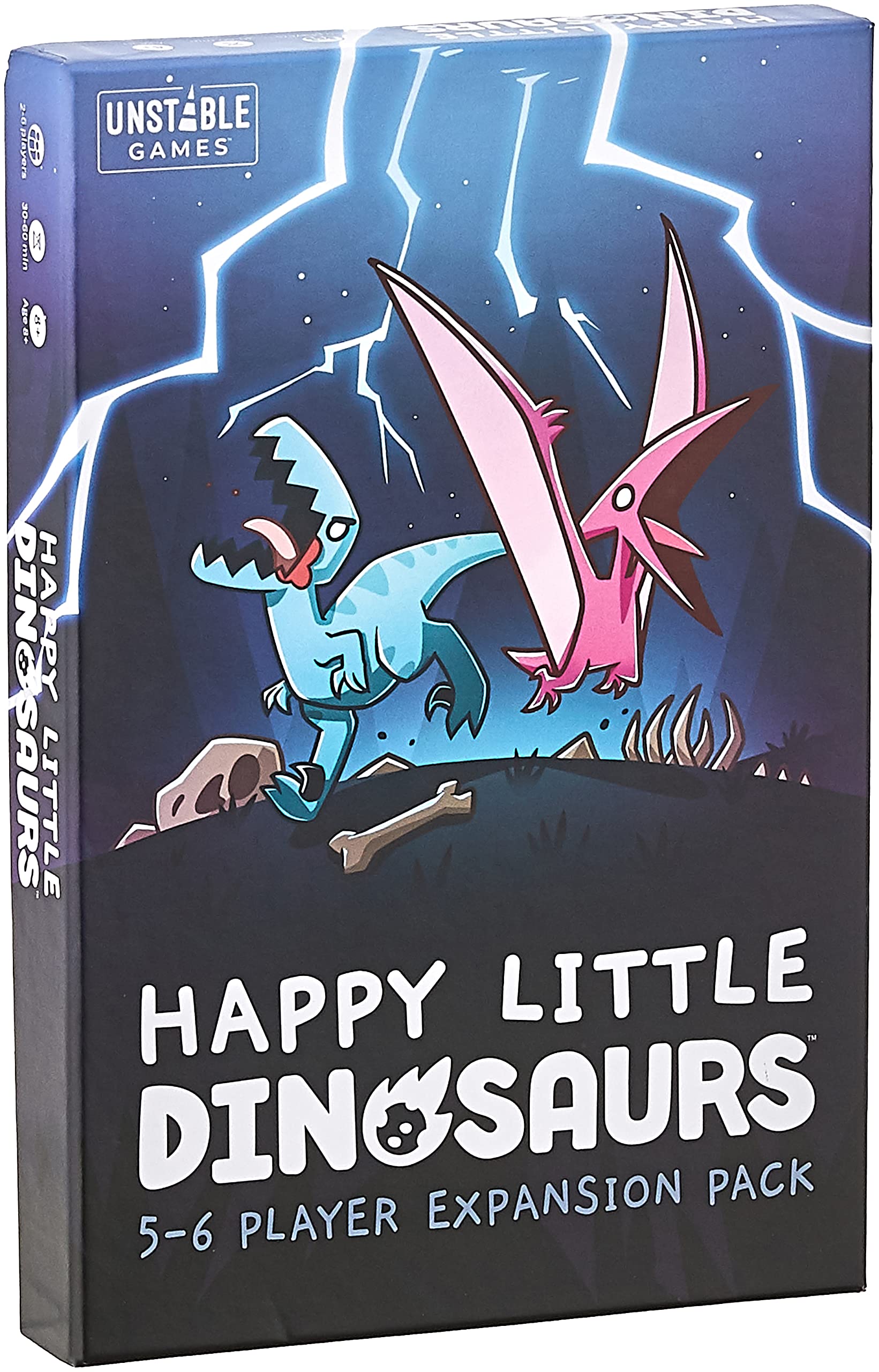 Unstable Games - Happy Little Dinosaurs: 5-6 Player Expansion Pack - Cute card game for kids, teens, & adults - Dodge life’s disasters! - 5-6 players ages 8+ - Great for game night
