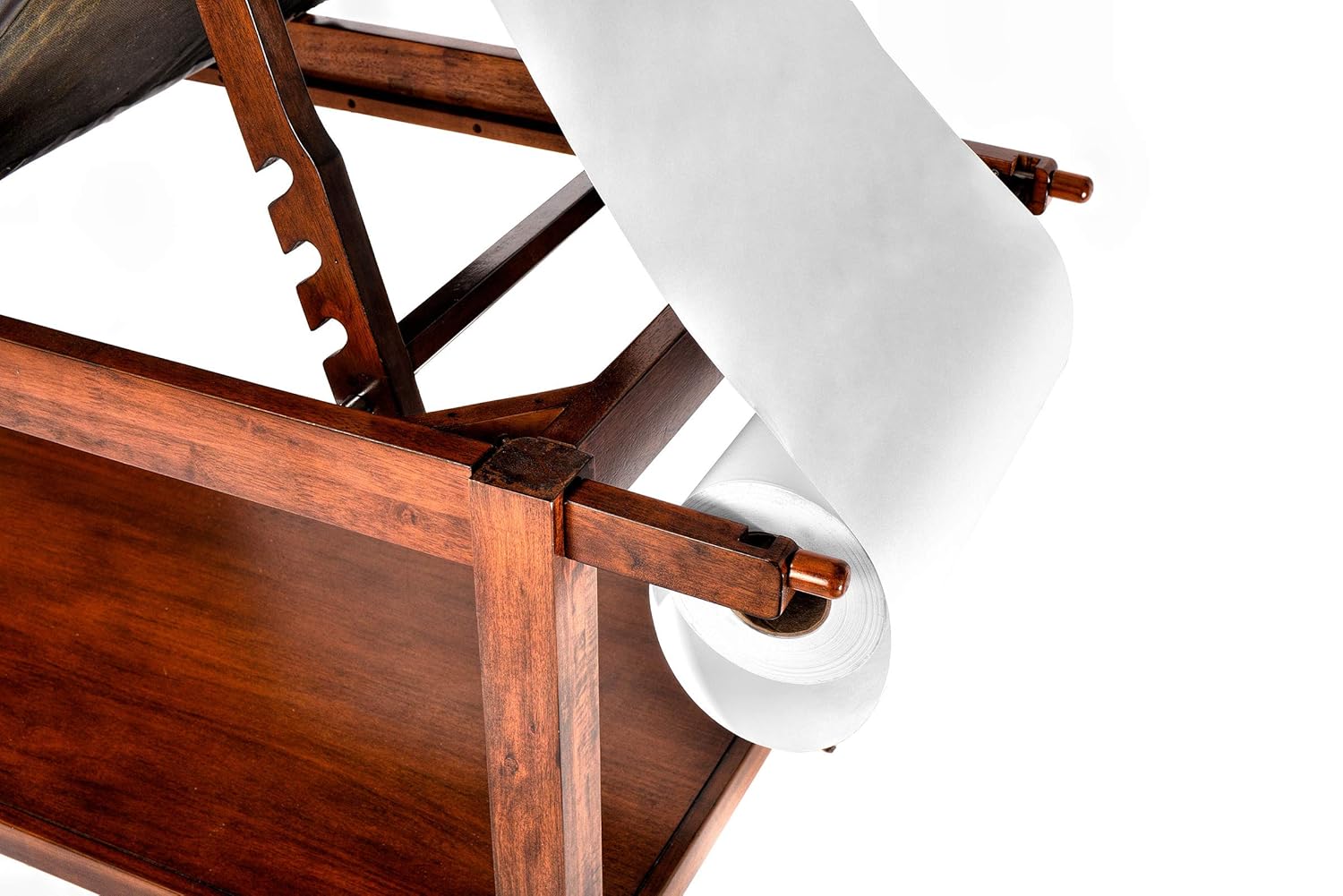 Mahogany Wooden Exam Table with Full Shelf