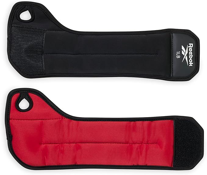 Reebok Soft Thumb Locking Wrist Weights 2Lb Pair - Black