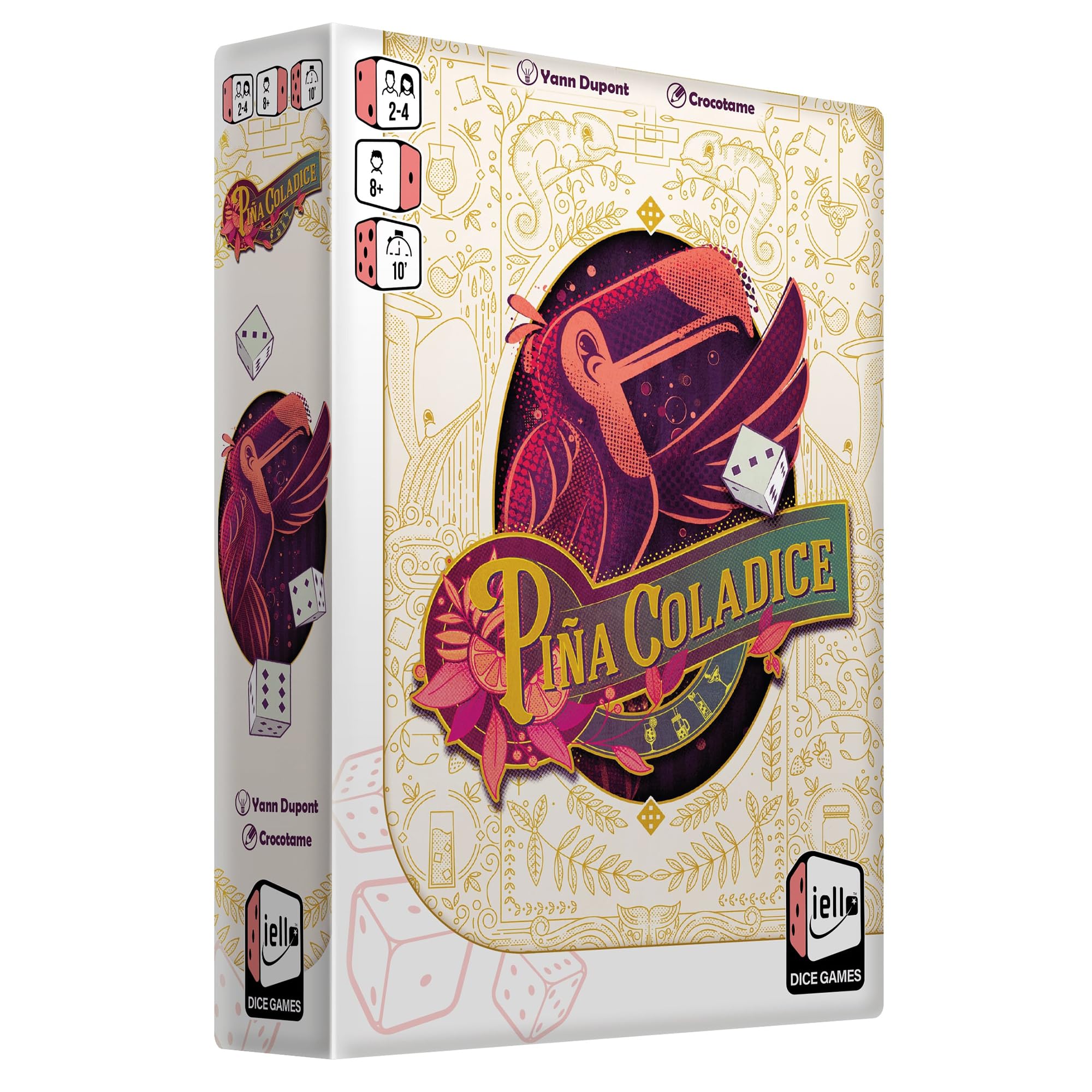 IELLO: Pina Coladice - Strategy Dice Board Game, Playful Drink Theme, Dice Rolling Family Party Game, Ages 8+, 2-4 Players, 10 Min