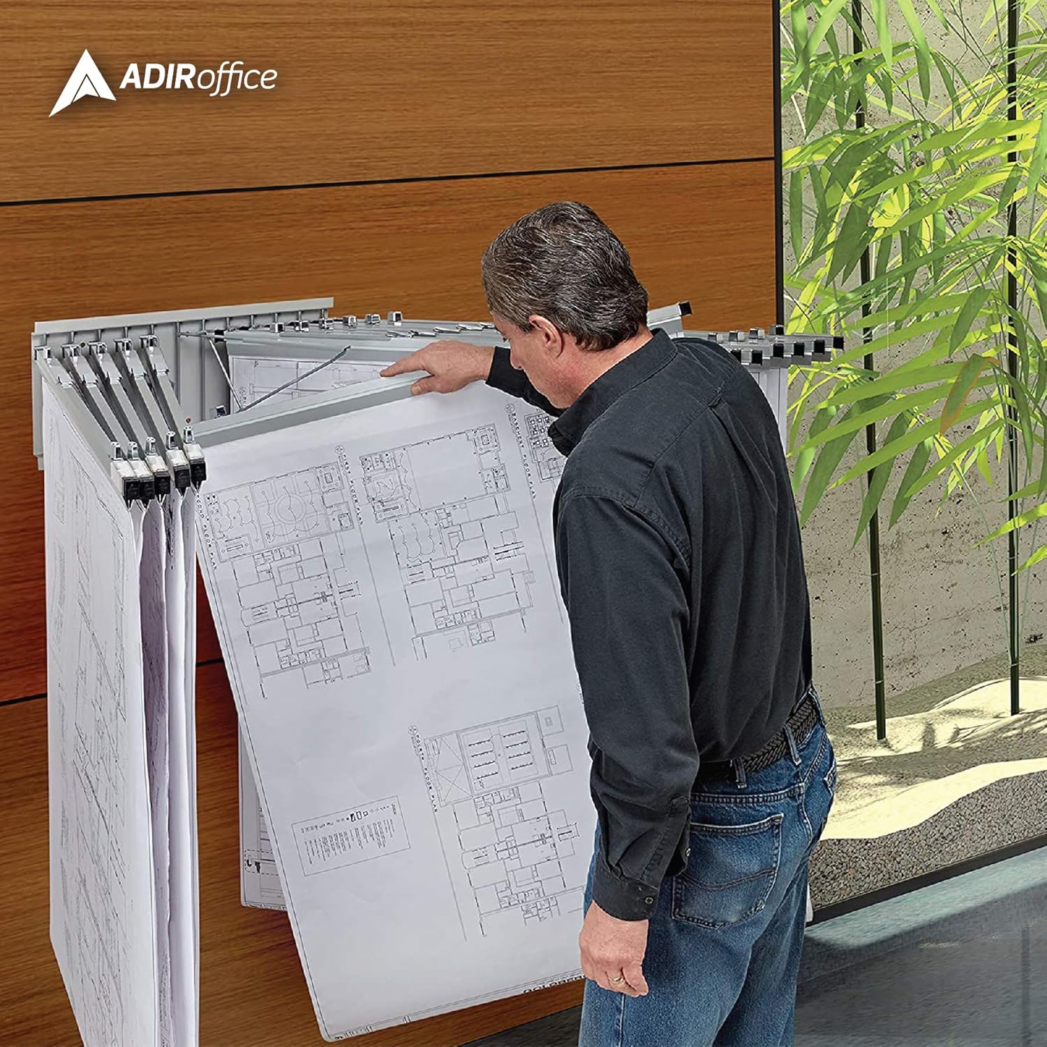 Blueprint Pivot Wall Rack, Grey