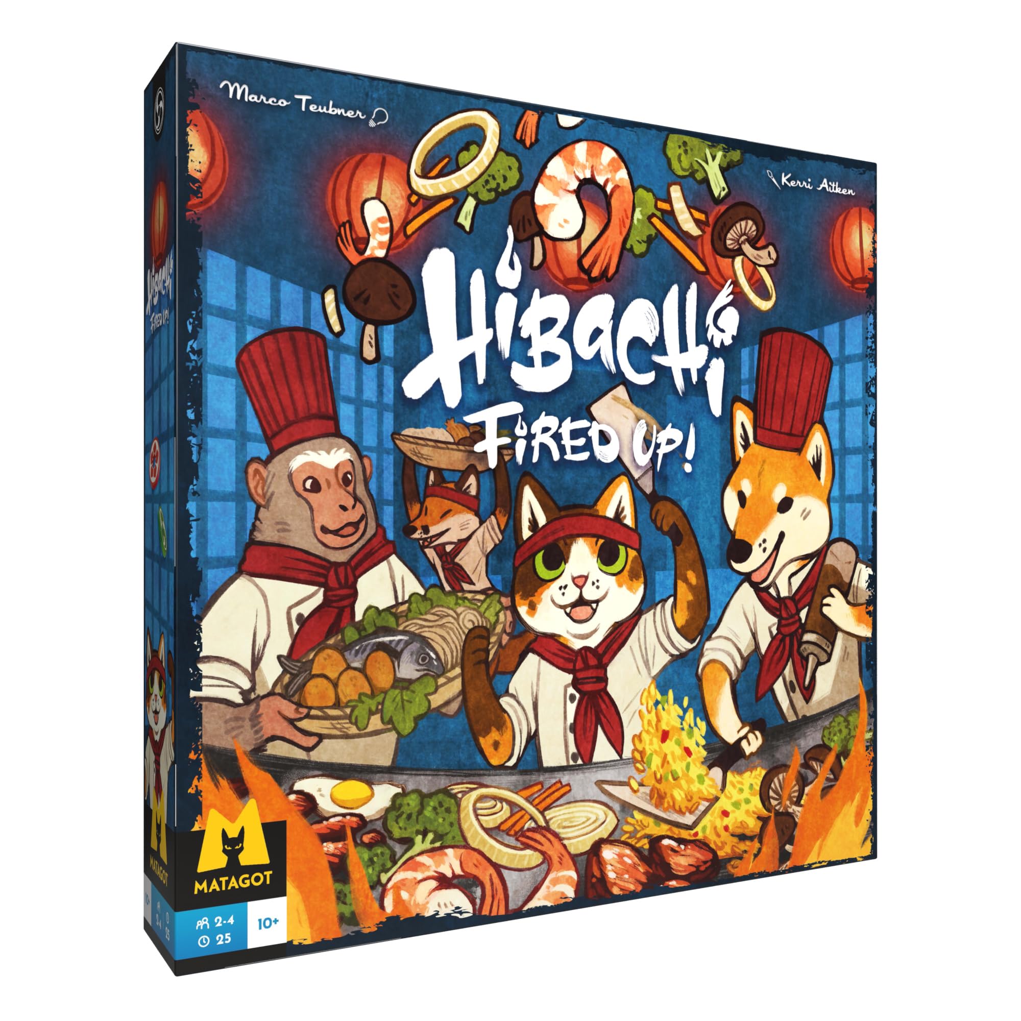 Matagot Hibachi: Fired Up! Board Game - Competitive Recipe Cooking Game with Skill-Based Dexterity and Chip-Throwing Mechanics, Family Fun for Kids & Adults, Ages 8+, 2-4 Players, 30 Minute Playtime