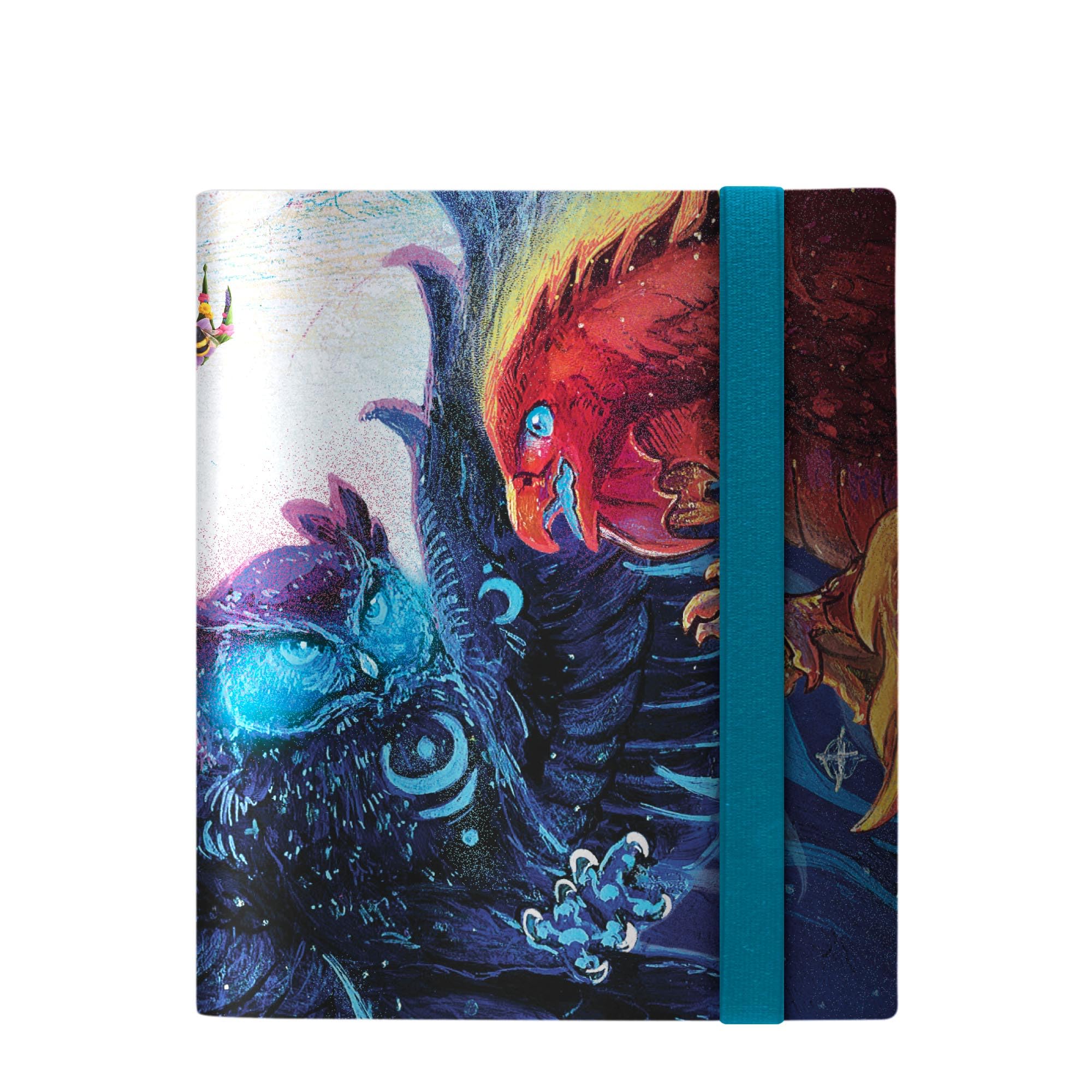 Ultra PRO - Bloomburrow 4-Pocket PRO-Binder for Magic The Gathering featuring Maha, Its Feathers Night vs Dragonhawk Fate’s Tempest, Holds 160 Cards, Cyan Blue Strap, Ideal for Trading & Sports Cards