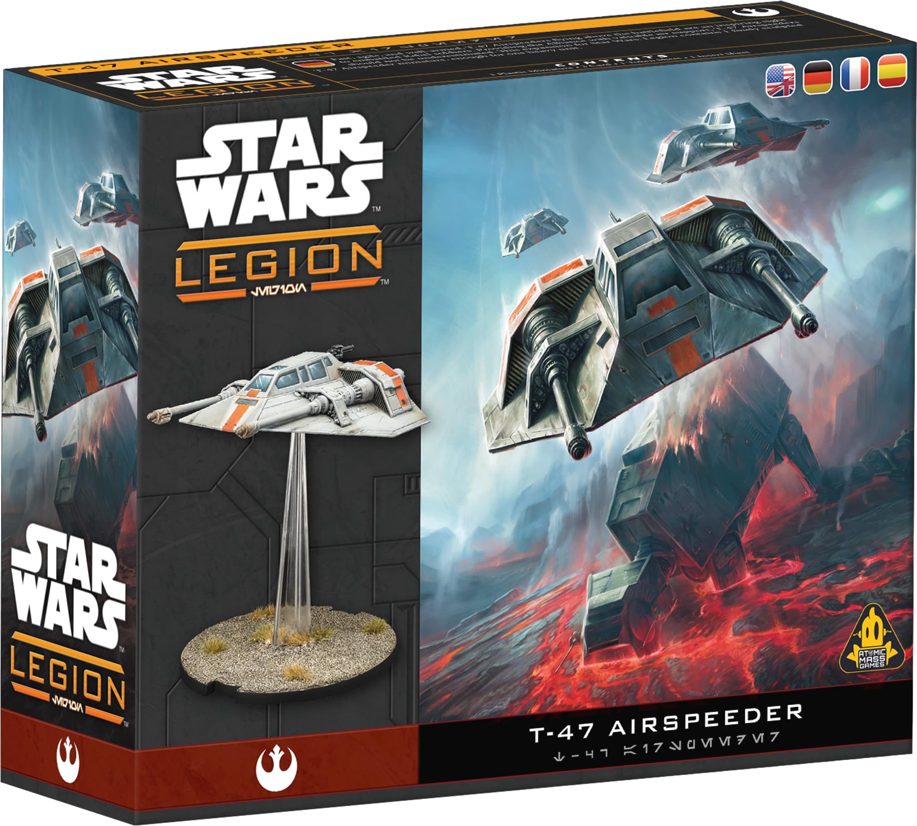 Asmodee Star Wars: Legion T-47 Airspeeder - Rebel Alliance Heavy Unit, Updated Multilingual Cards, Tabletop Miniatures Game, Strategy Game for Kids and Adults, Ages 14+, 2 Players, 90 Min Playtime