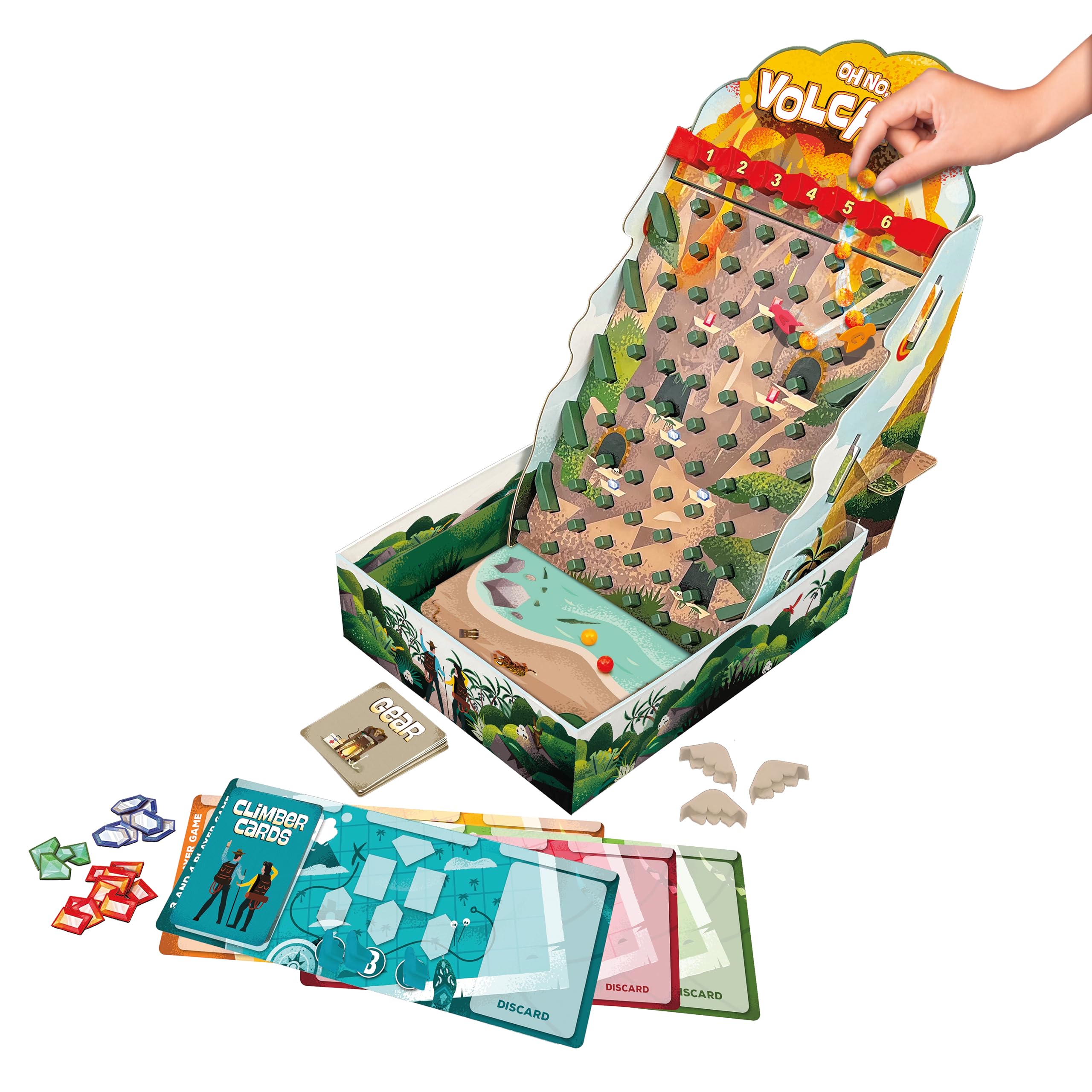 Oh No, Volcano by Phil Walker-Harding - New Family Game Night Classic from Buffalo Games - Climb the Volcano and Avoid Falling Fireballs - Ages 8+